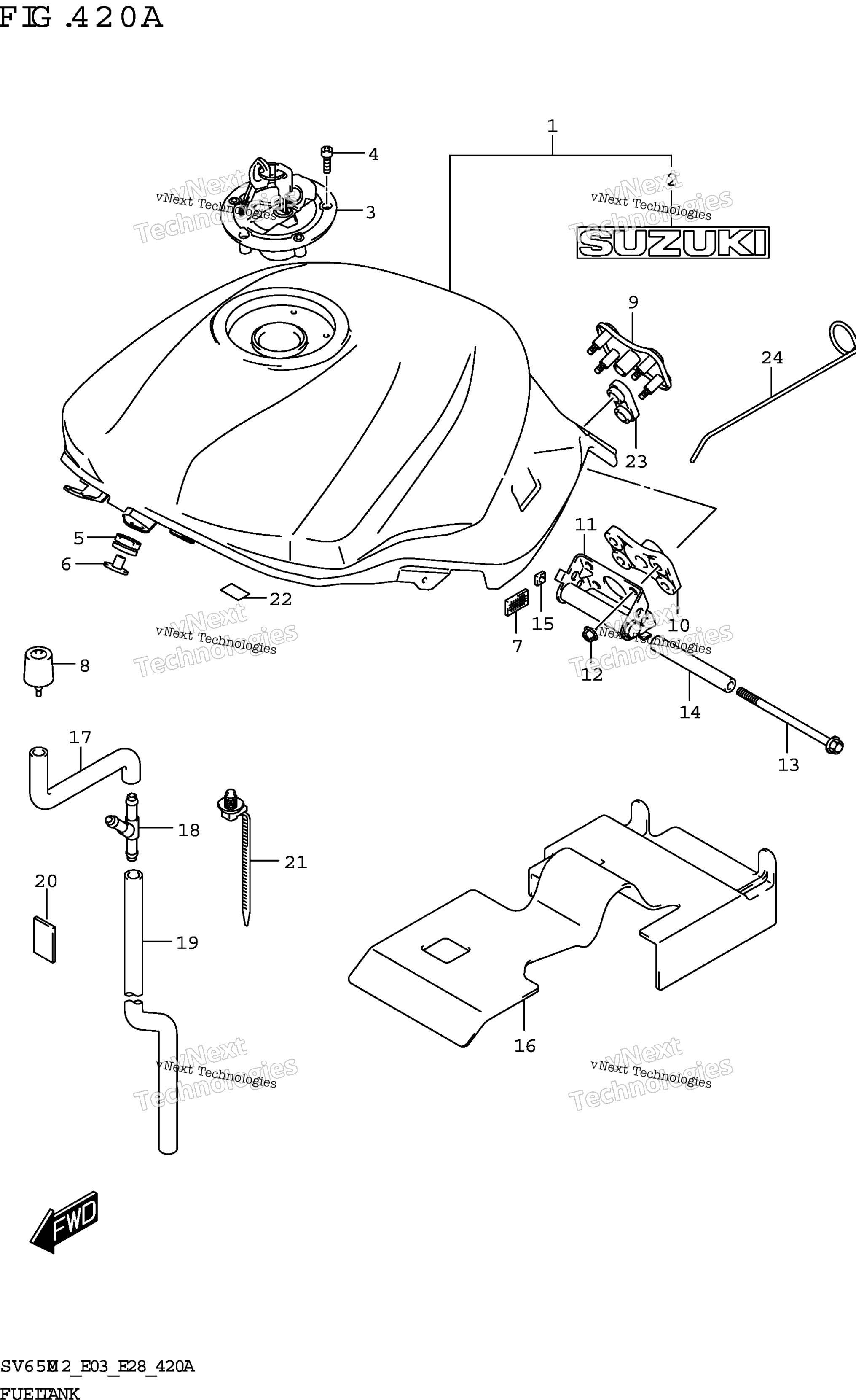 Топливный бак (Sv650,Sv650a:E33)