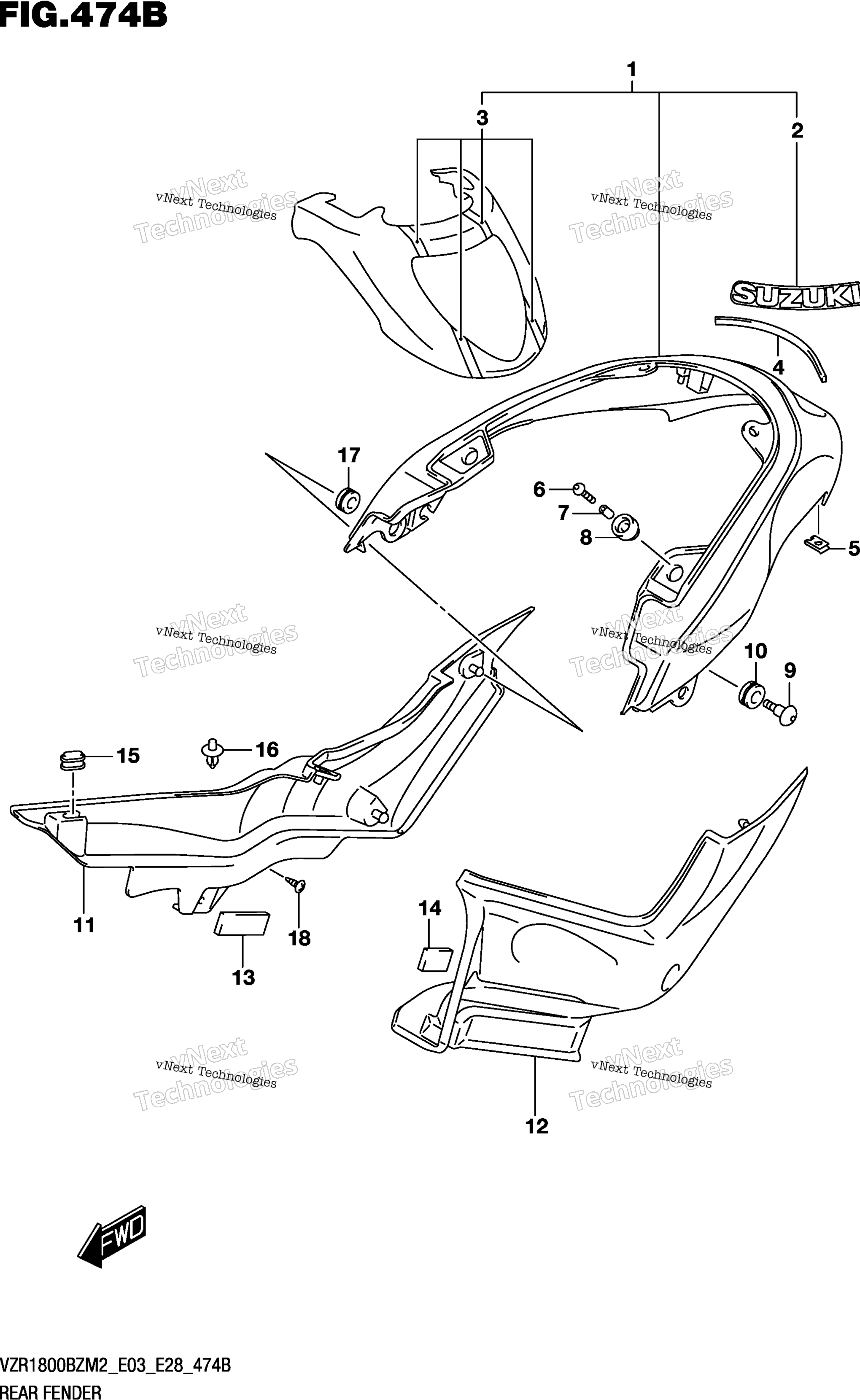 Заднее крыло (See Note 1) 474B