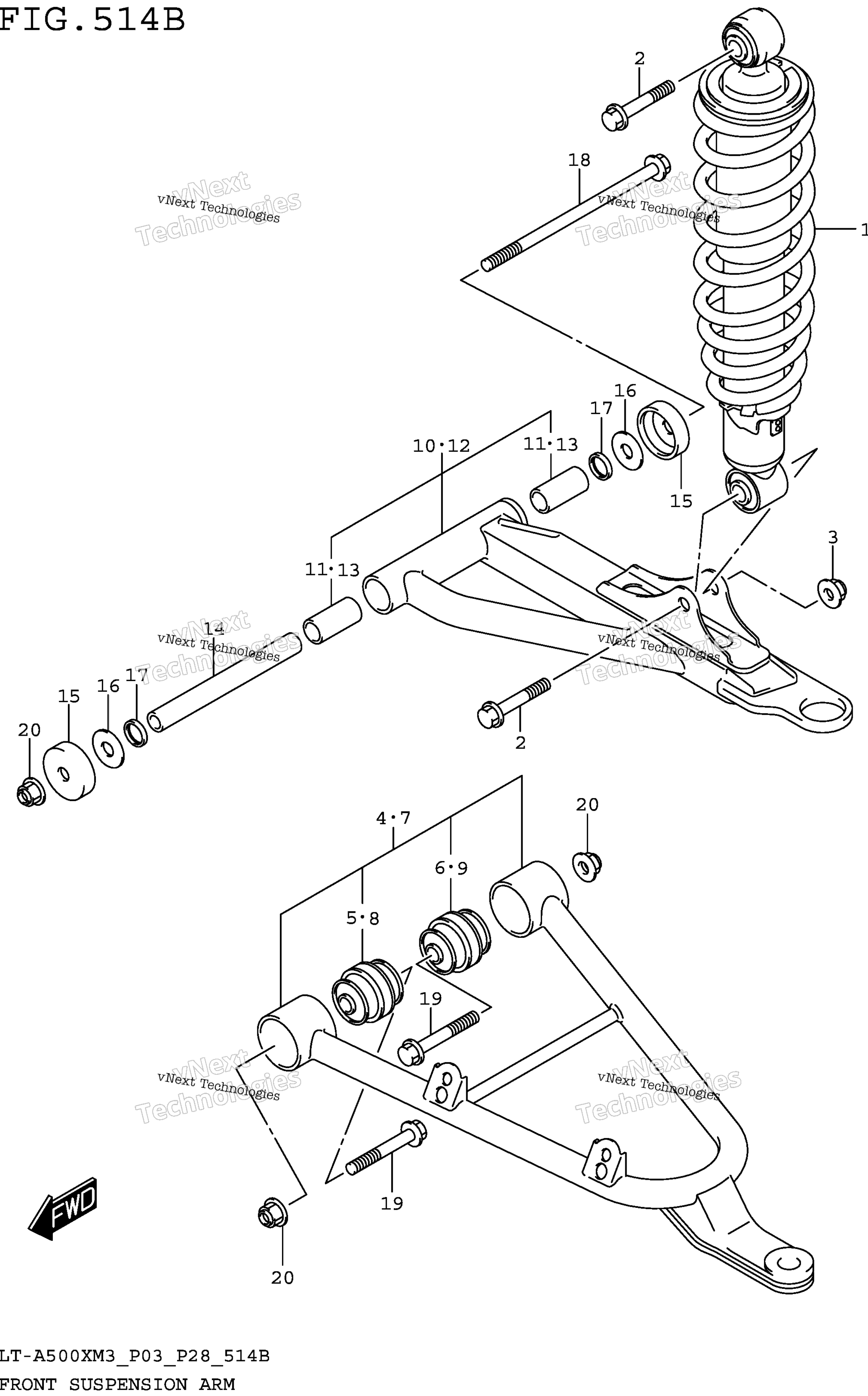 Передняя часть Suspension Arm (Lt-A500xpm3 P28)