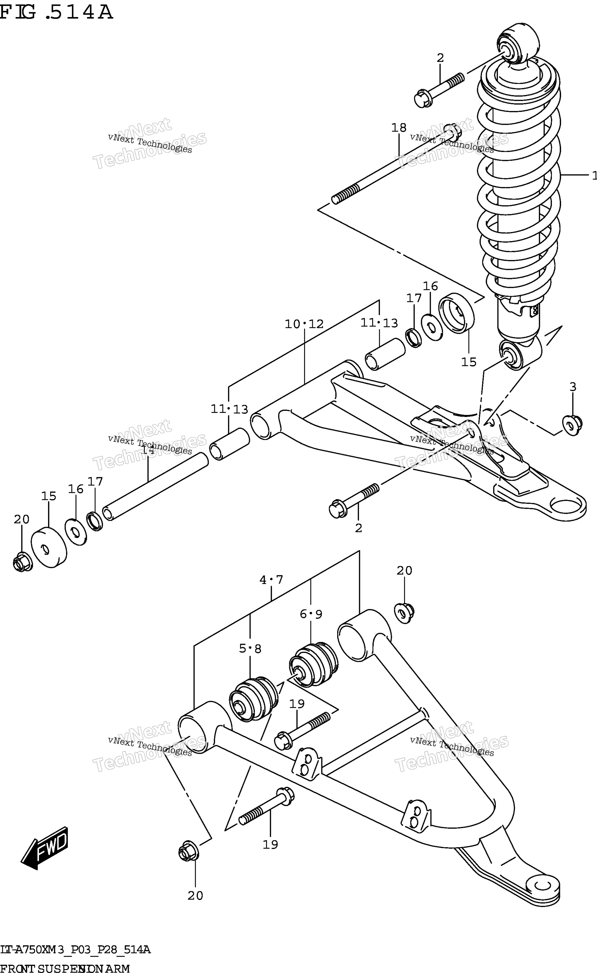 Передняя часть Suspension Arm (Lt-A750x)