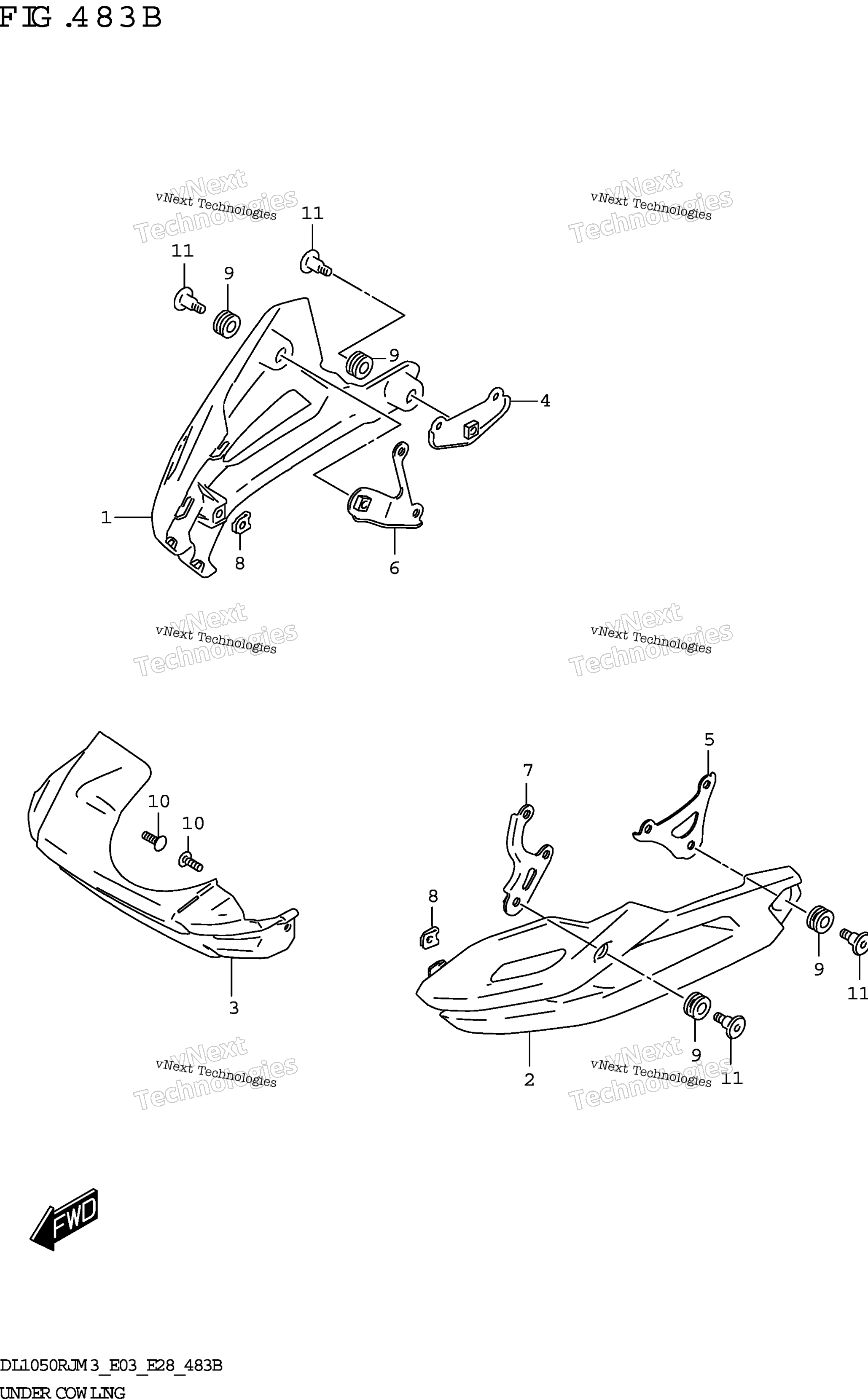 Нижний обтекатель (Dl1050rr)
