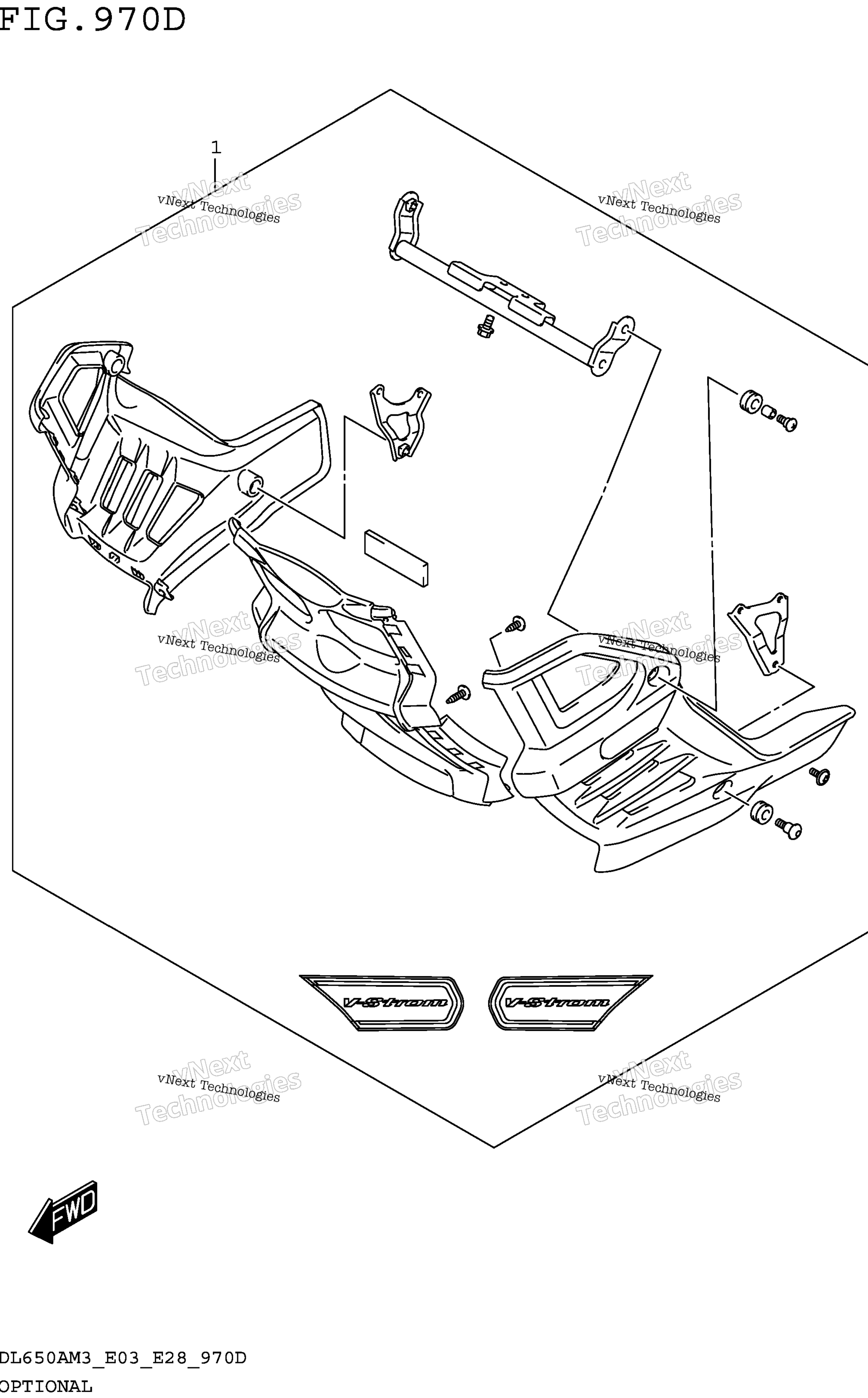 Опциональное оборудование (Dl650am3e28,Under Cowling Set)