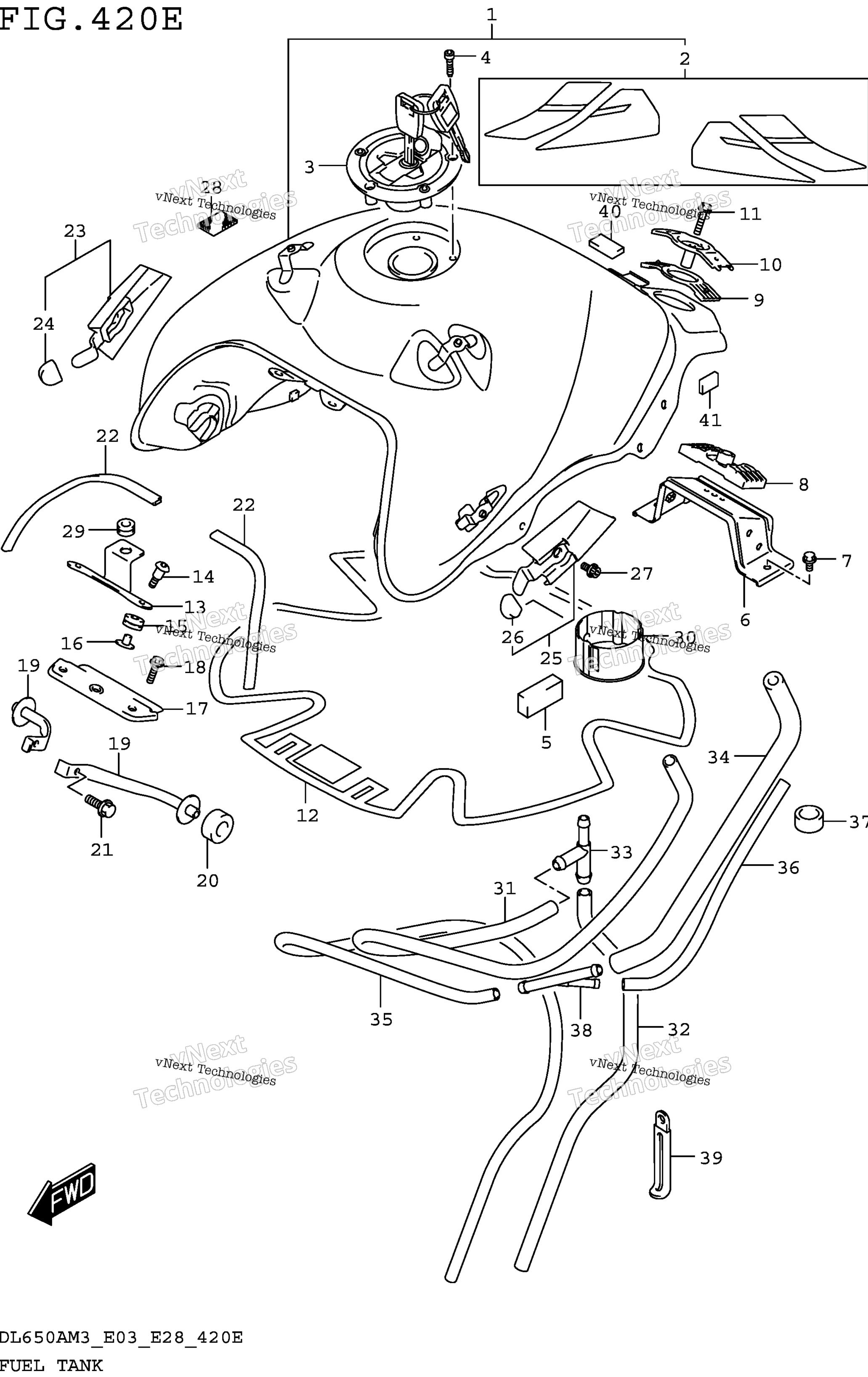 Топливный бак (Dl650xam3e28)