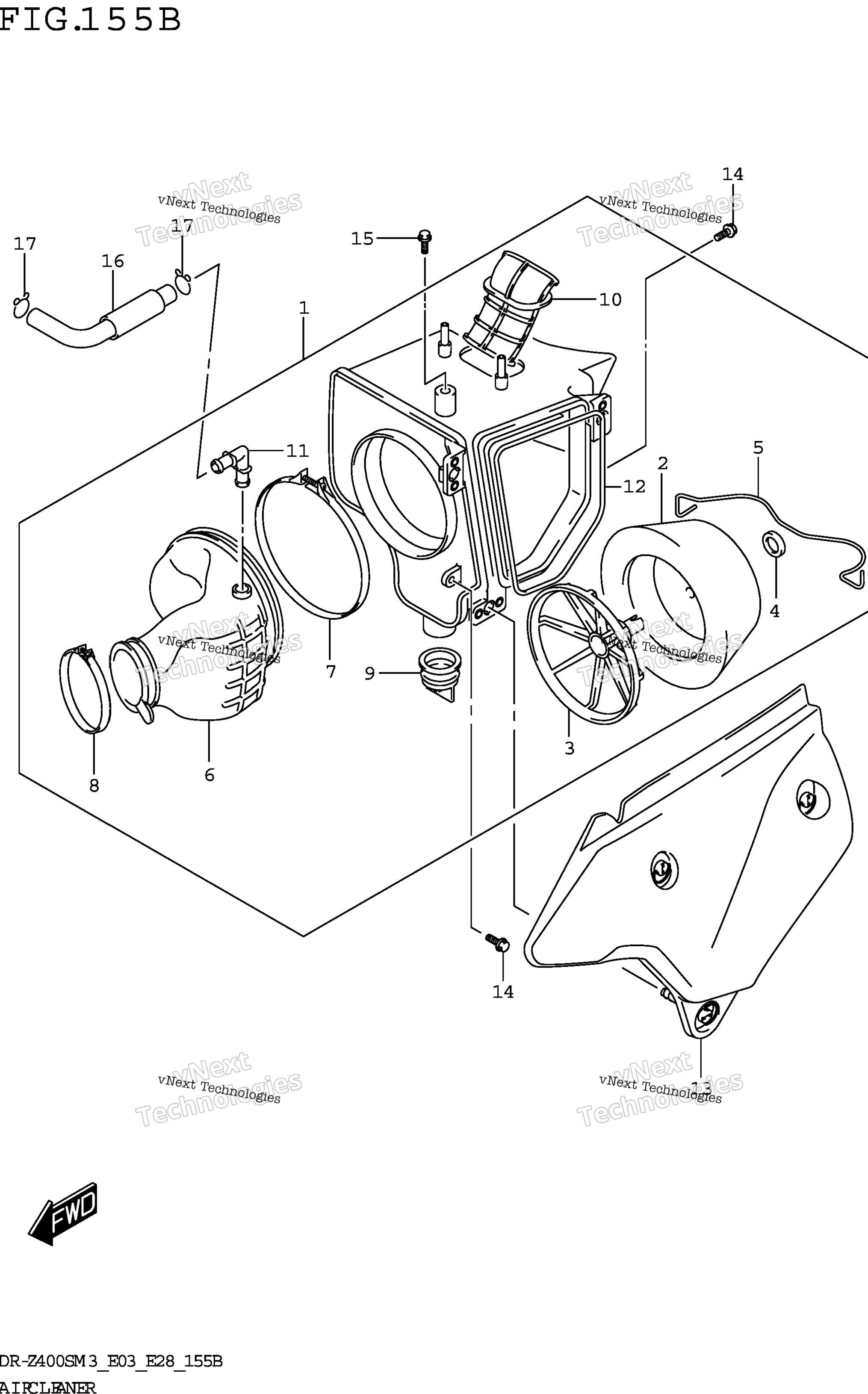 Воздушный фильтр (Dr-Z400sm3 E28)