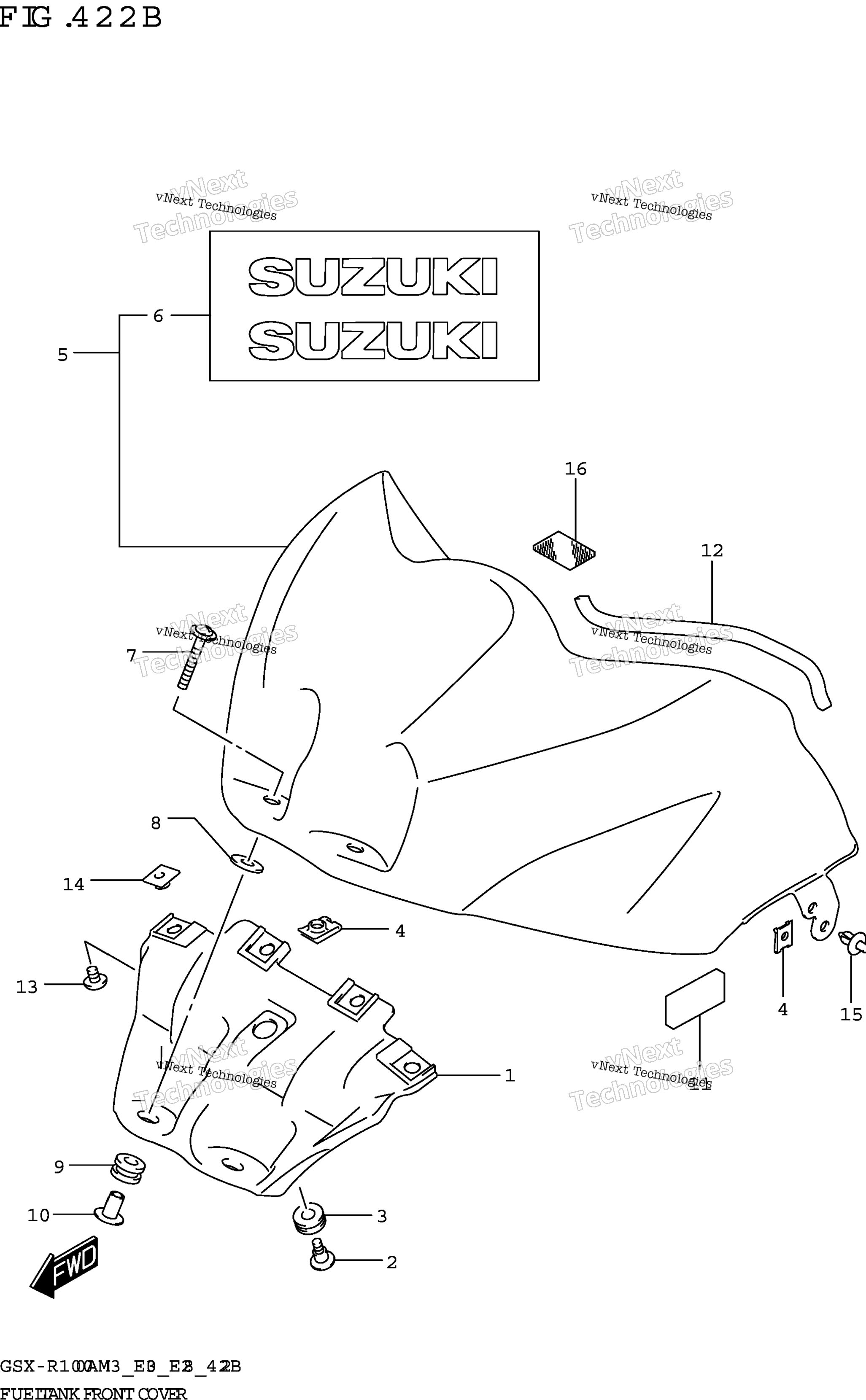 Топливный бак Front Cover (Gsx-R1000rza:E03,E28)