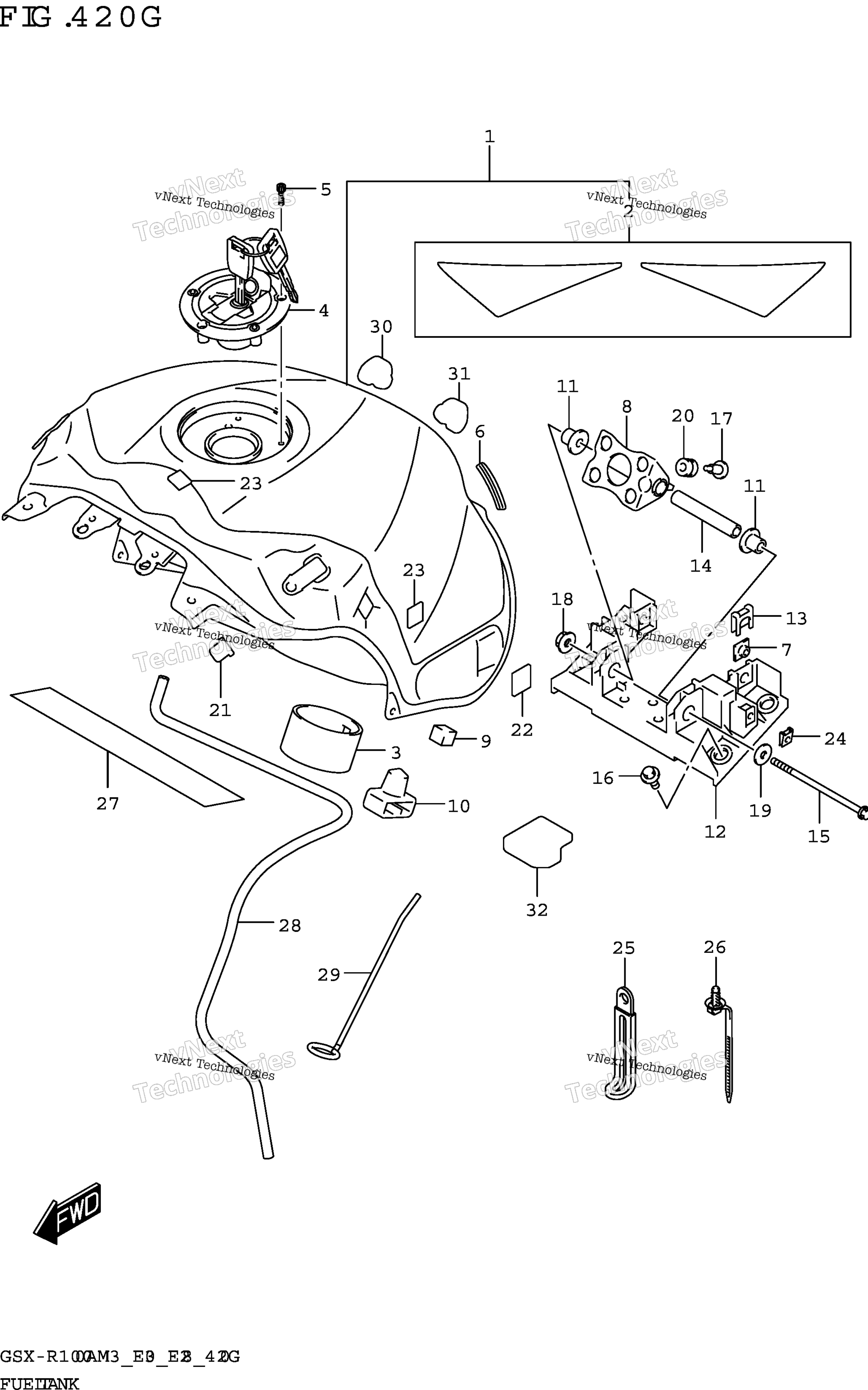 Топливный бак (Gsx-R1000rza:E33)