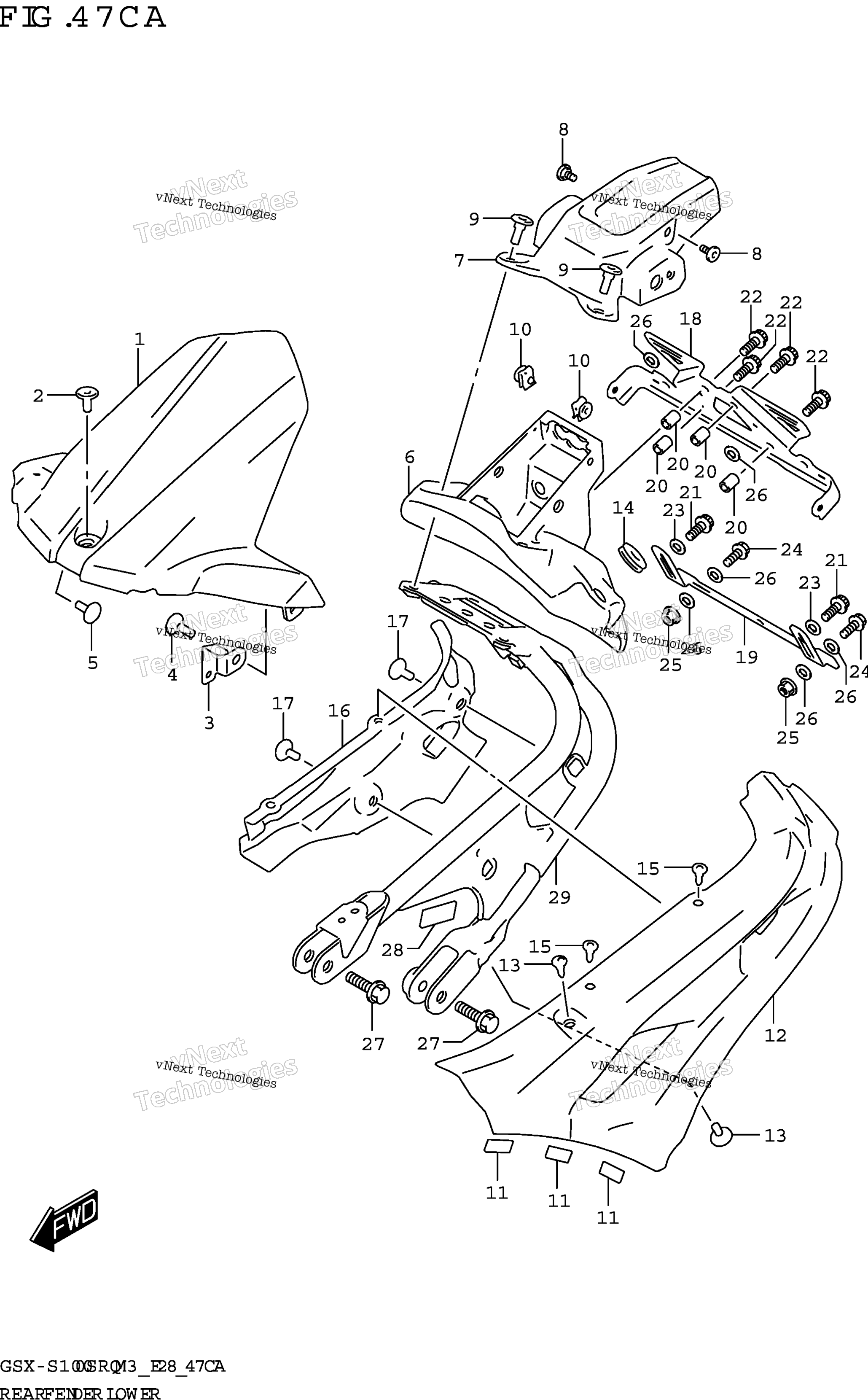 Задняя часть Fender Lower