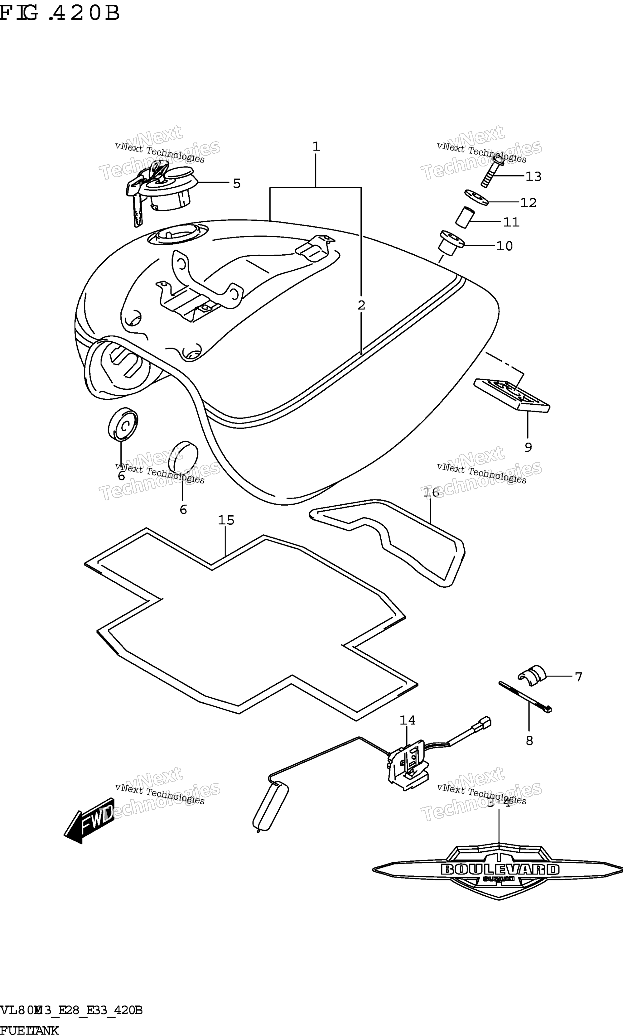 Топливный бак (Vl800t)