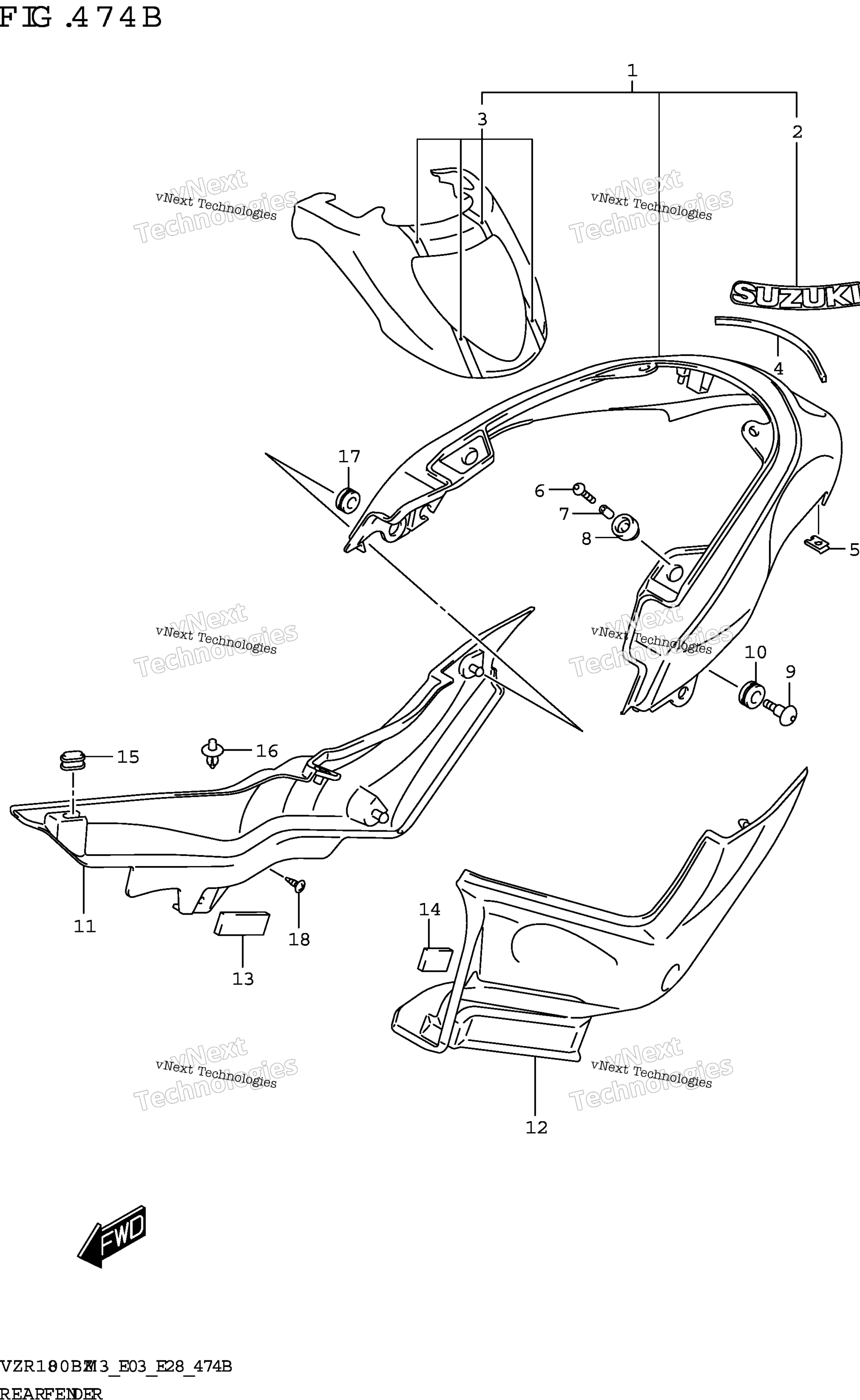 Заднее крыло (See Note 1) 474B