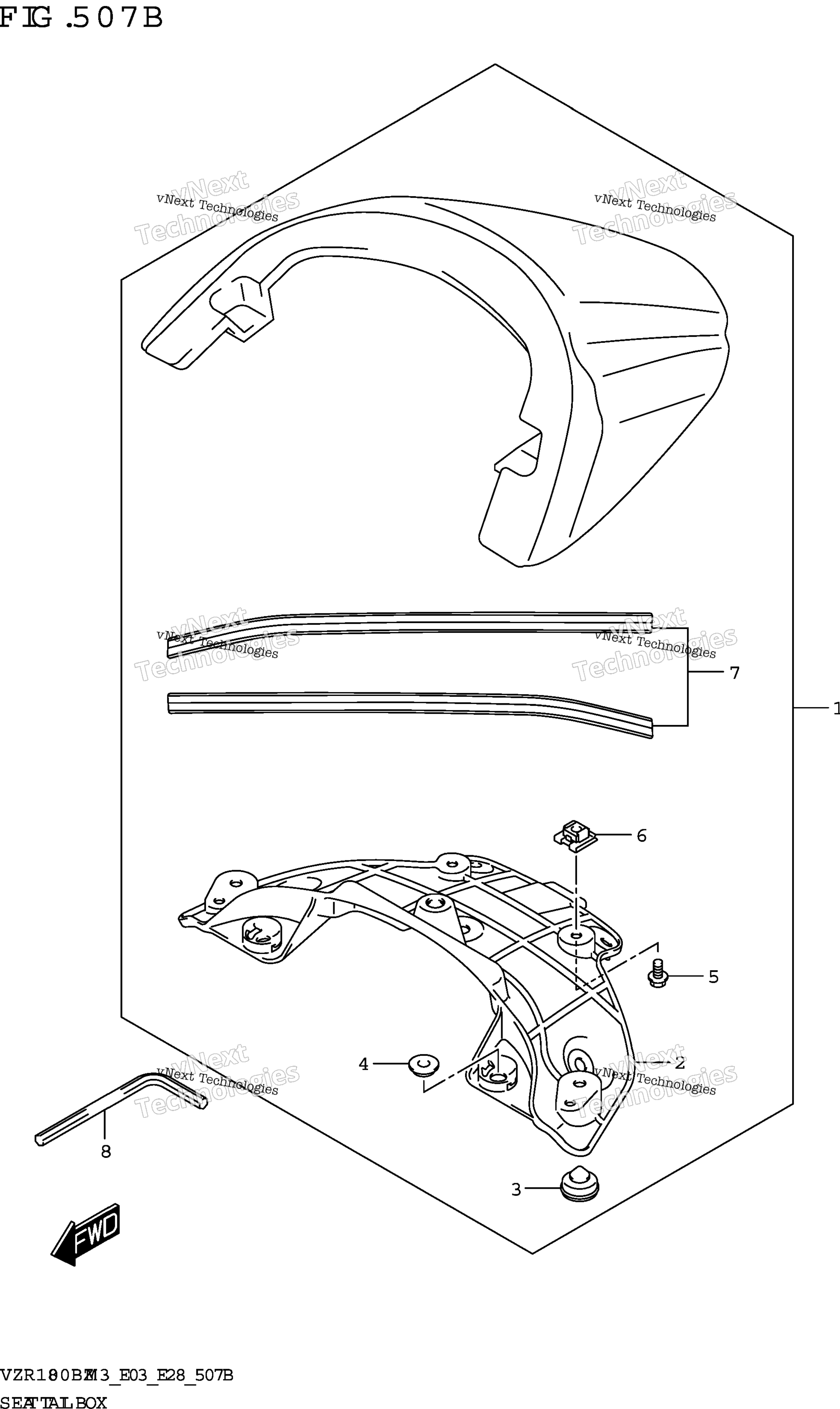 сиденье Tail Box (See Note 1) 507B