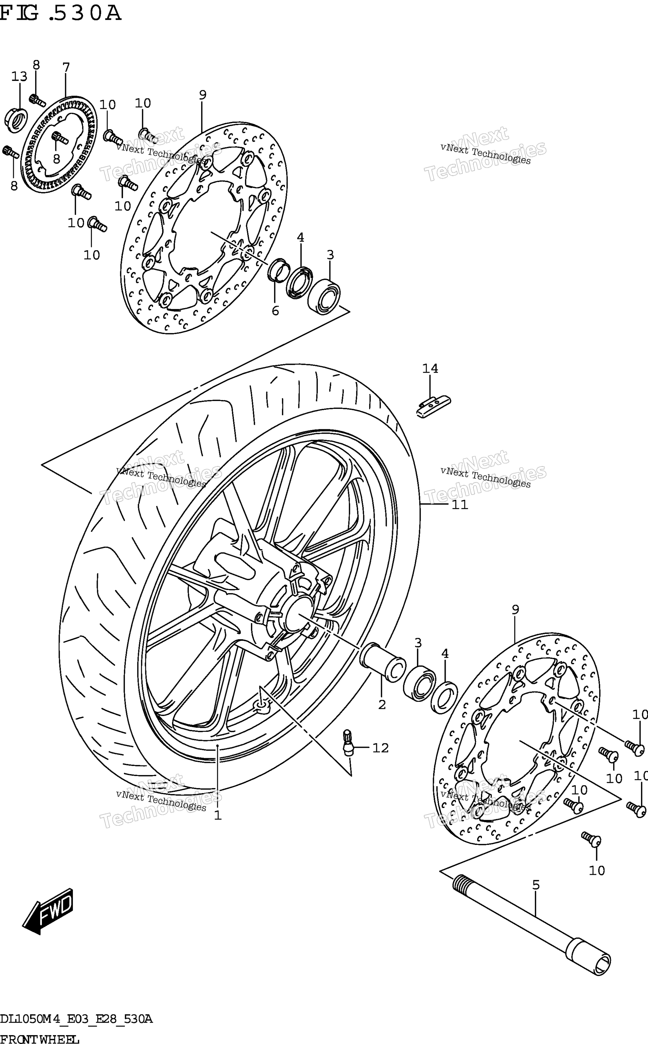 Переднее колесо (Dl1050rr)