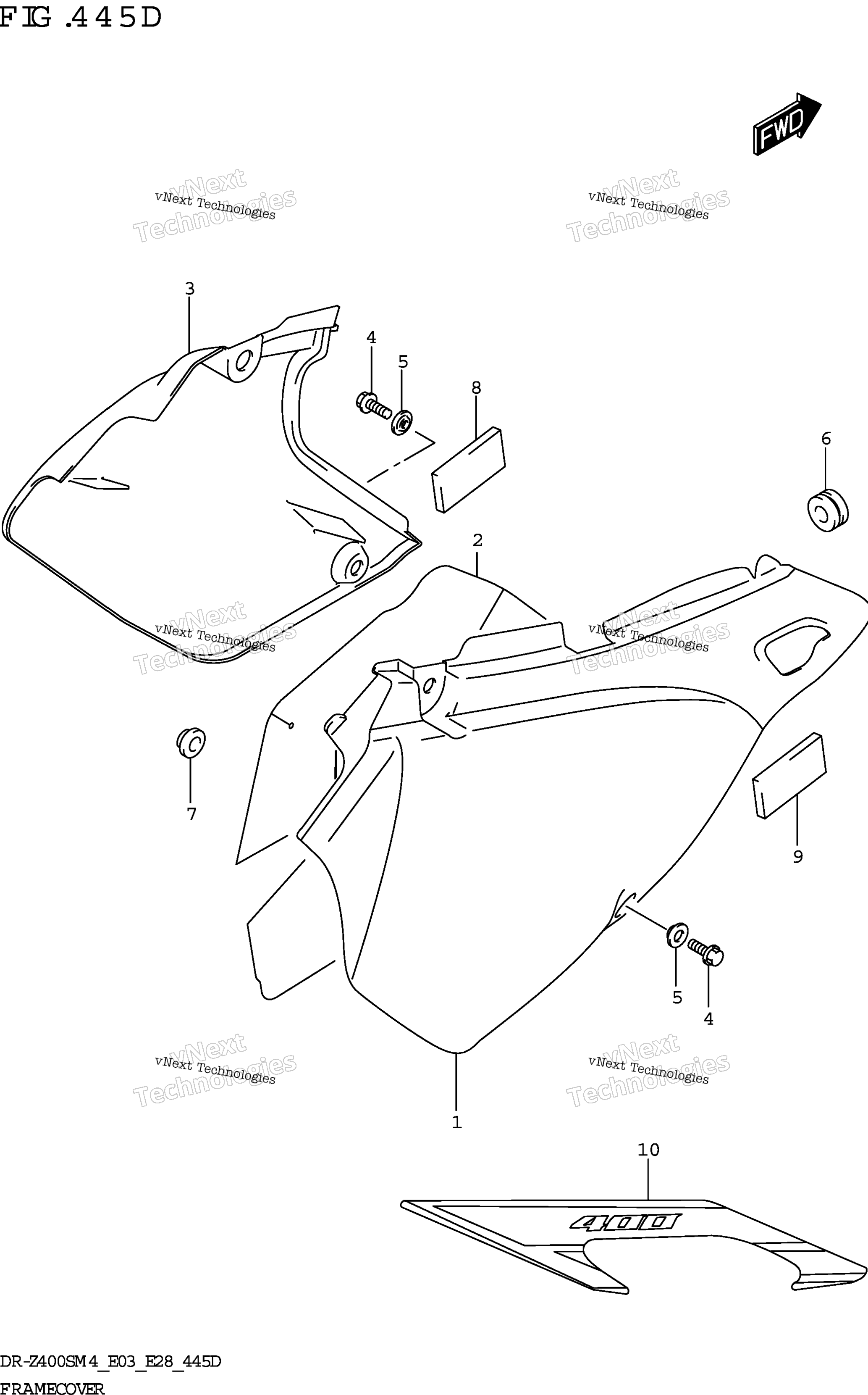 Крышка рамы (Dr-Z400s:E33)