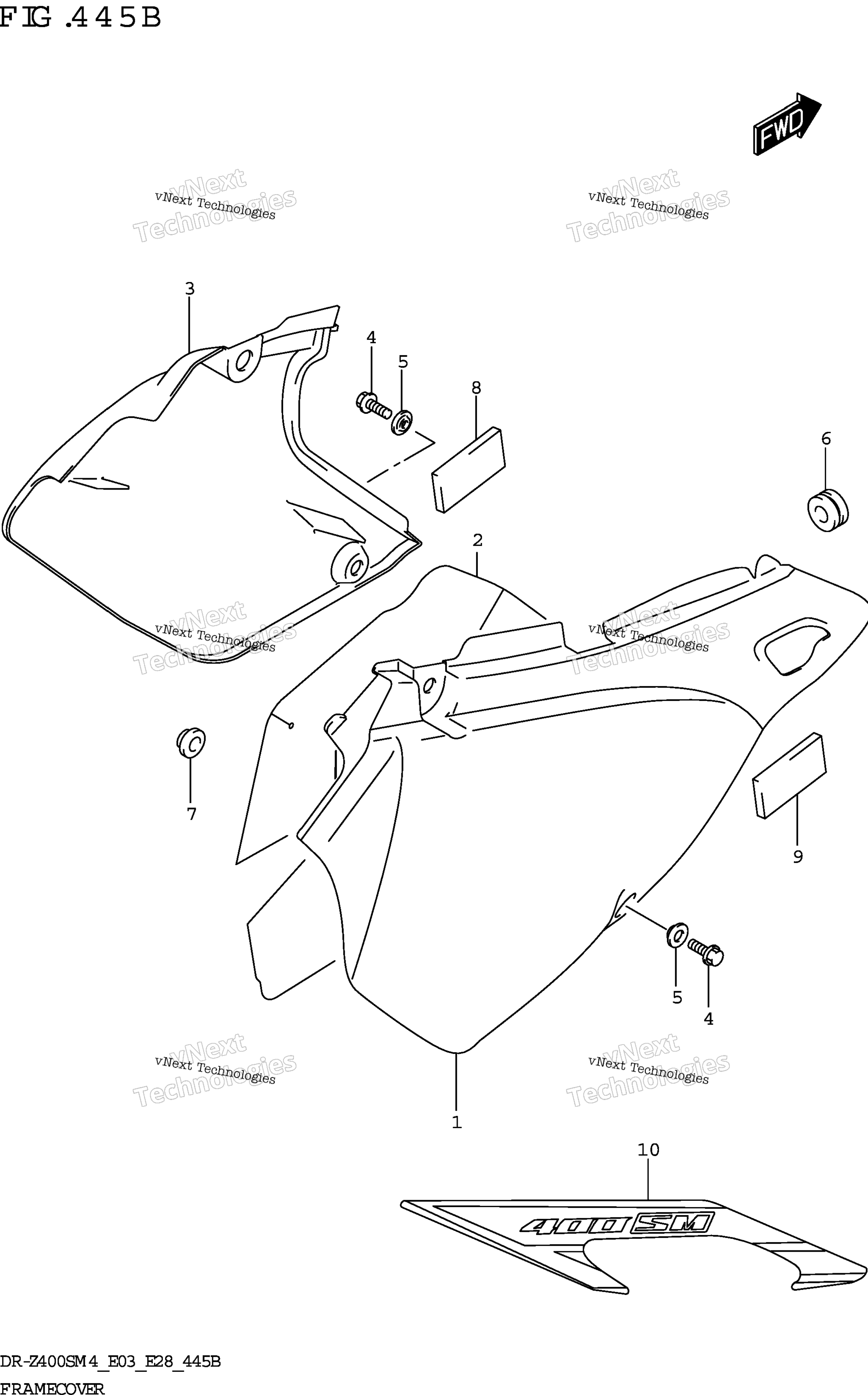 Крышка рамы (Dr-Z400sm:E33)