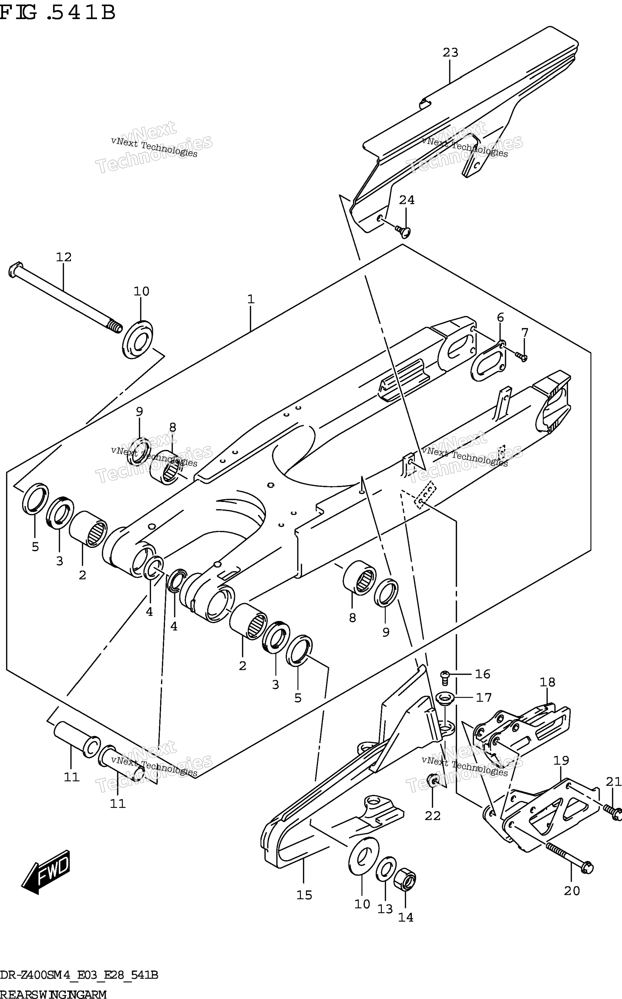 Задний маятник (Dr-Z400sm)
