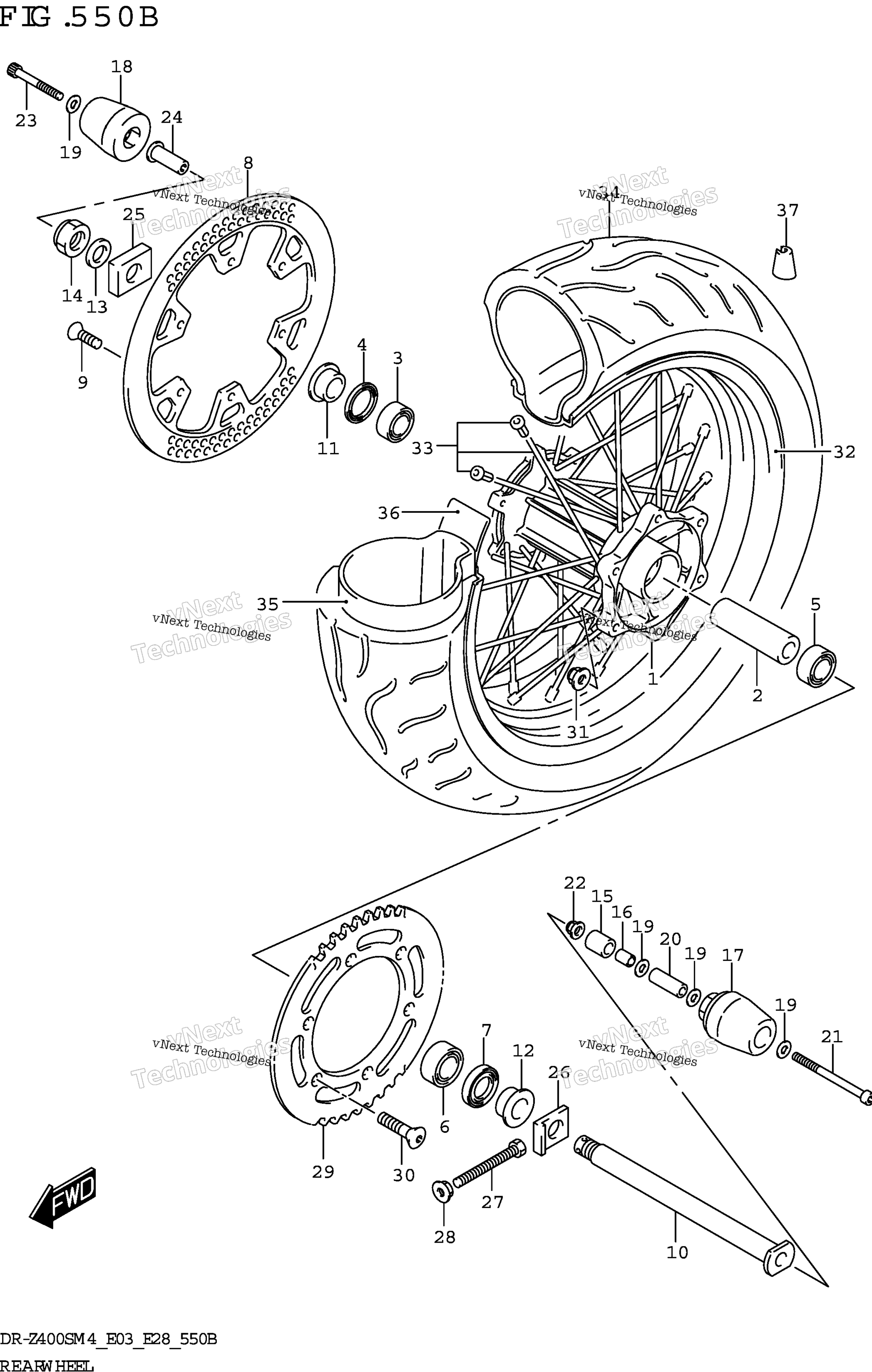 Заднее колесо (Dr-Z400sm)