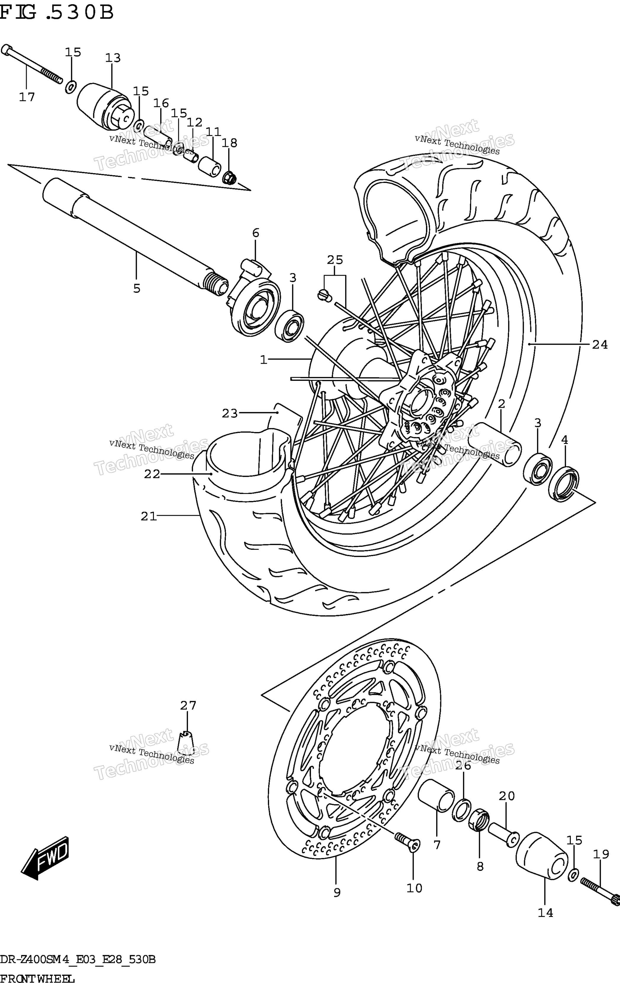 Переднее колесо (Dr-Z400sm)