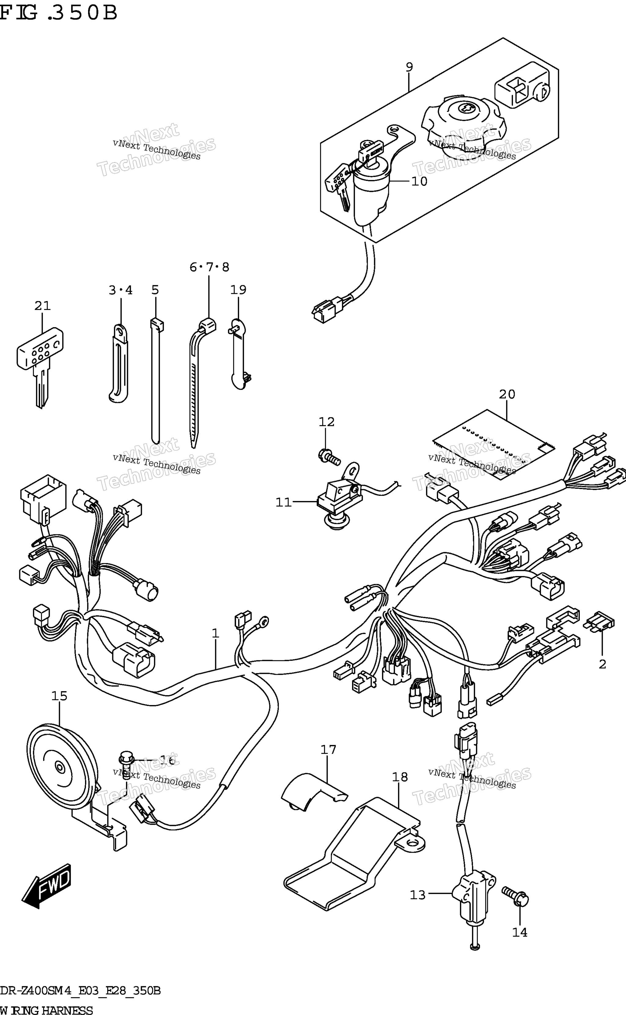 Жгут проводов (Dr-Z400sm:(E03 E28))