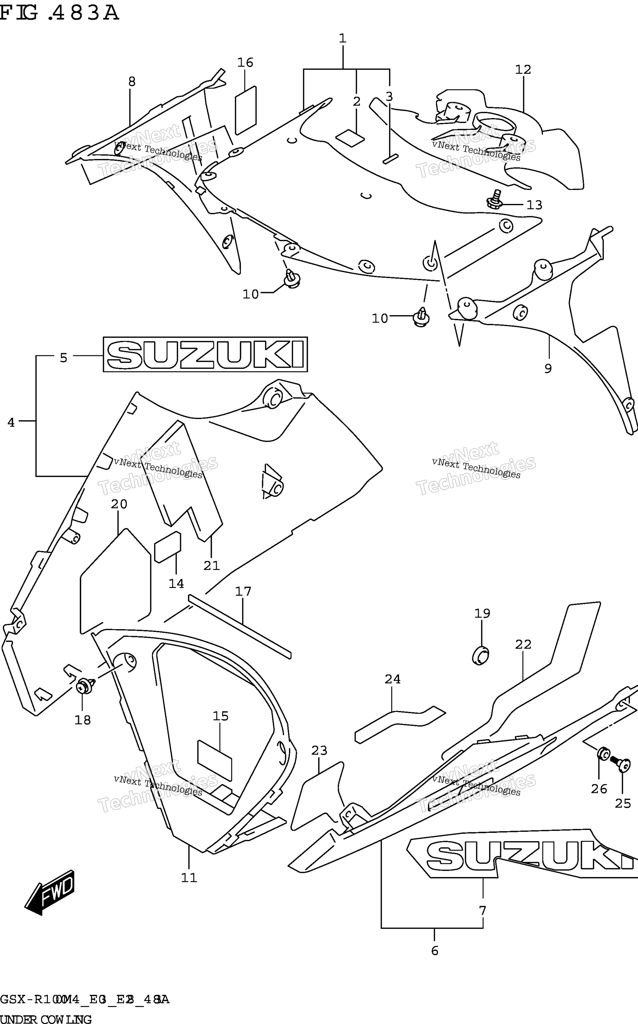 Нижний обтекатель (Gsx-R1000a)