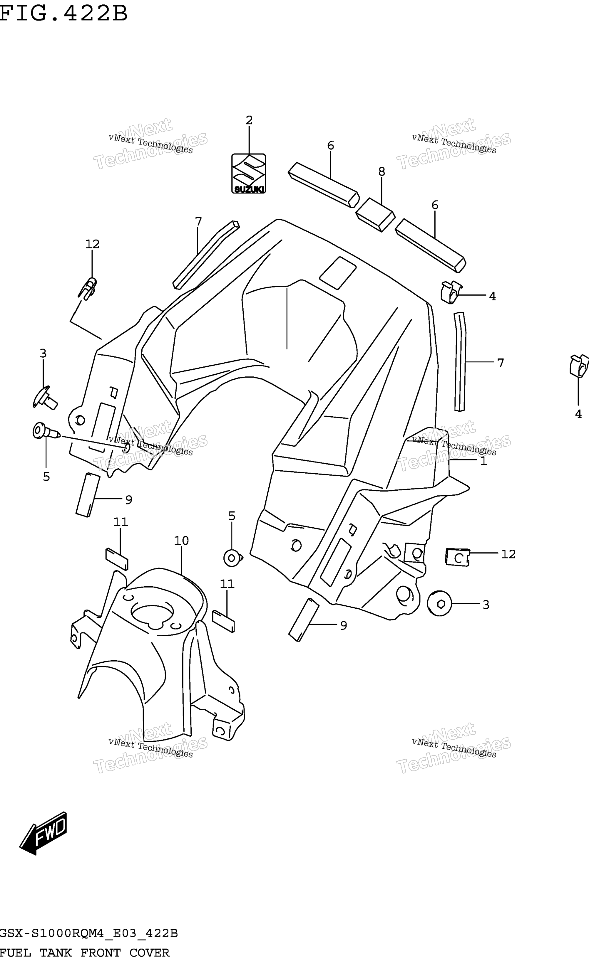 Топливный бак Front Cover (Gsx-S1000rqm4 E28)