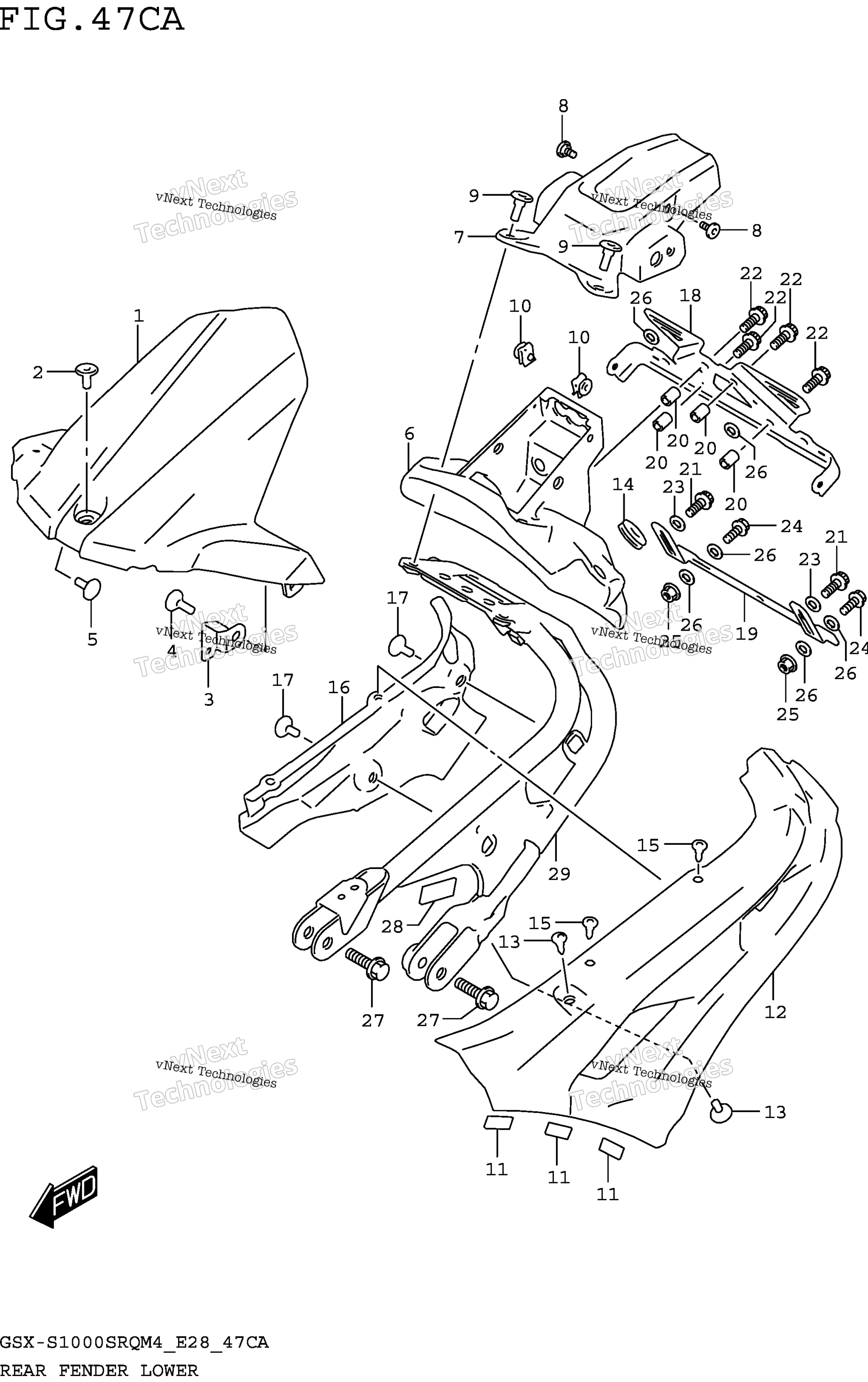 Задняя часть Fender Lower