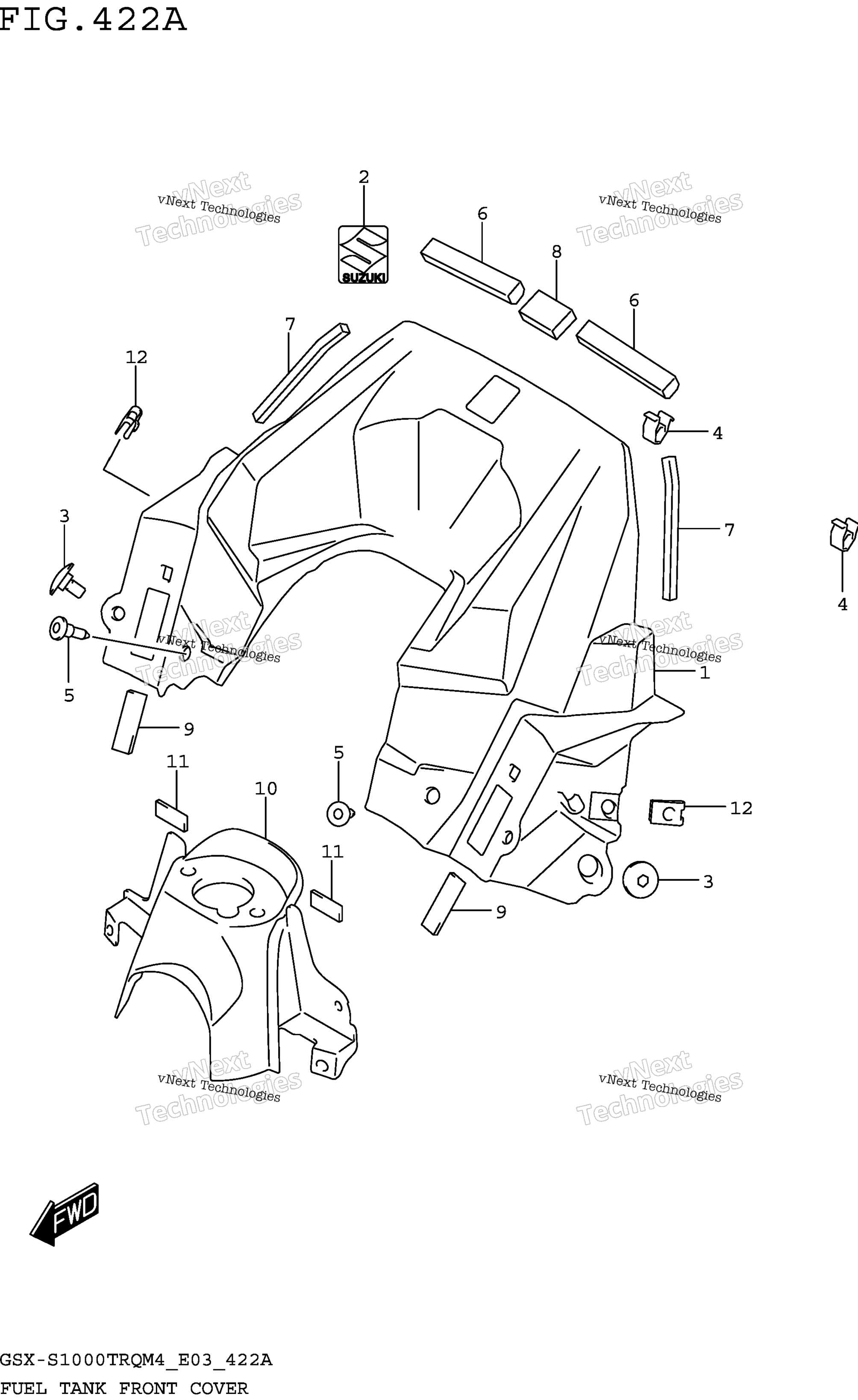 Топливный бак Front Cover (Gsx-S1000trqm4 E03)