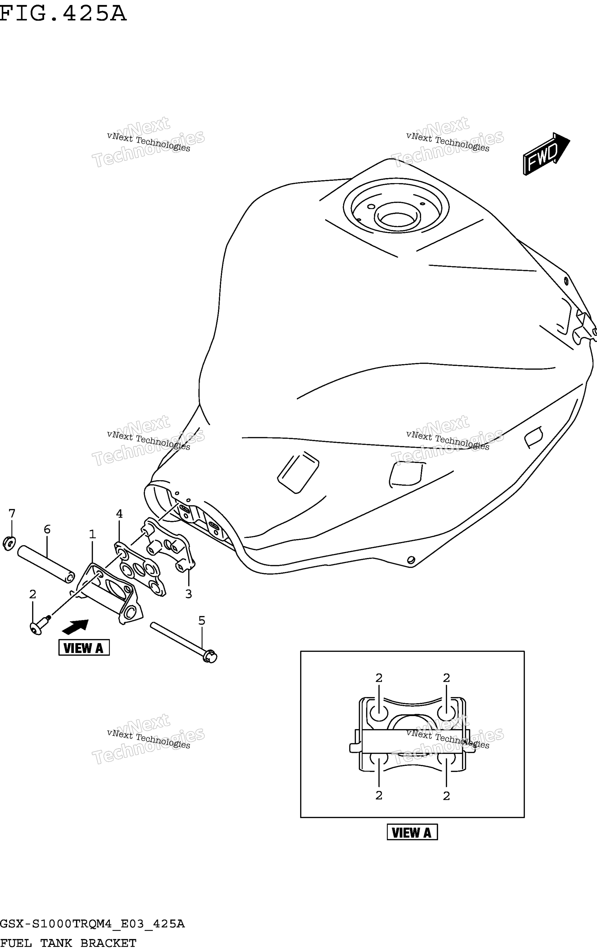 Топливный бак Bracket (Gsx-S1000trqm4 E03)