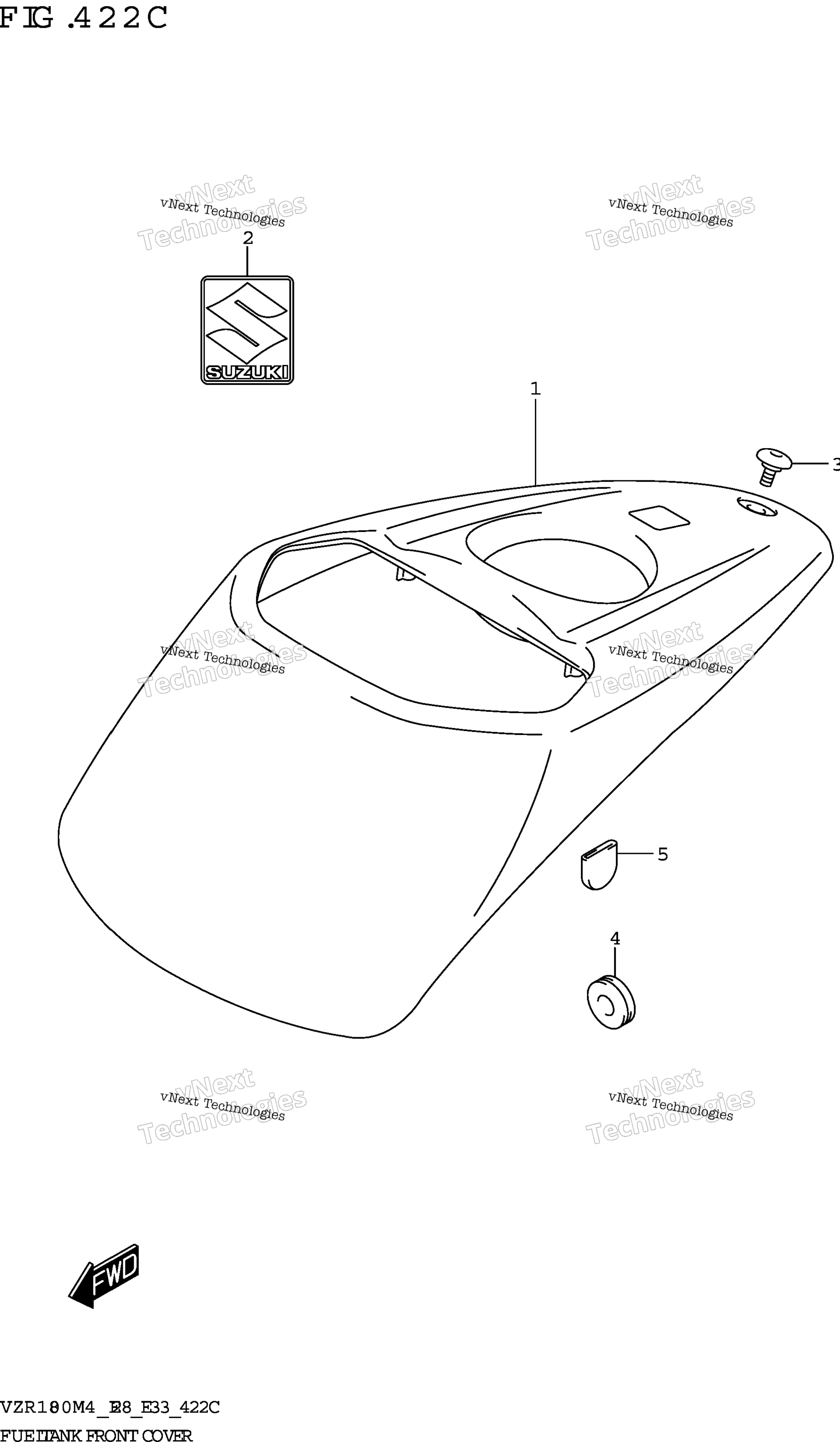 Топливный бак Front Cover (Vzr1800bz:E28)