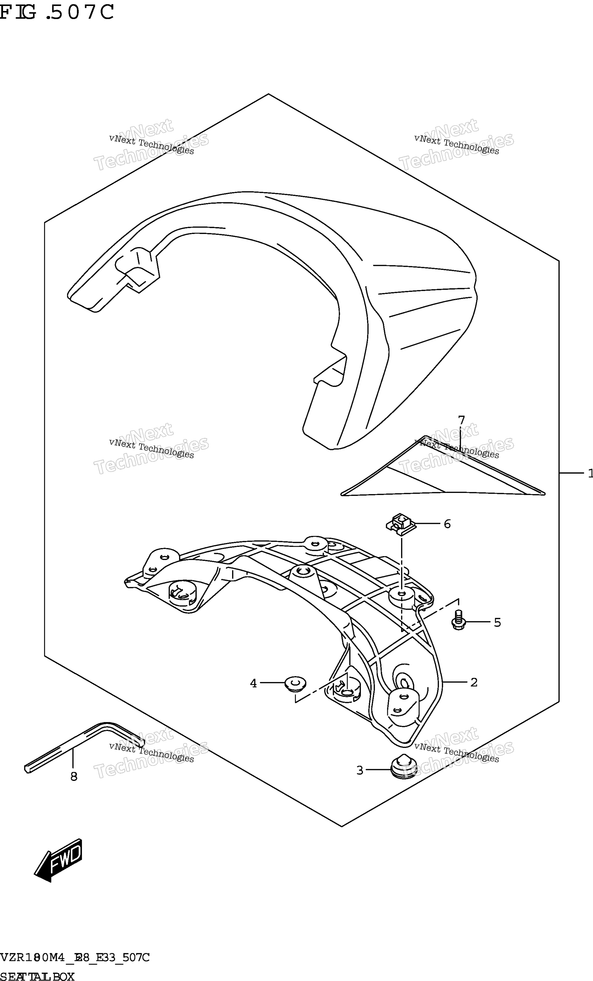 сиденье Tail Box (Vzr1800bz)(Kel)