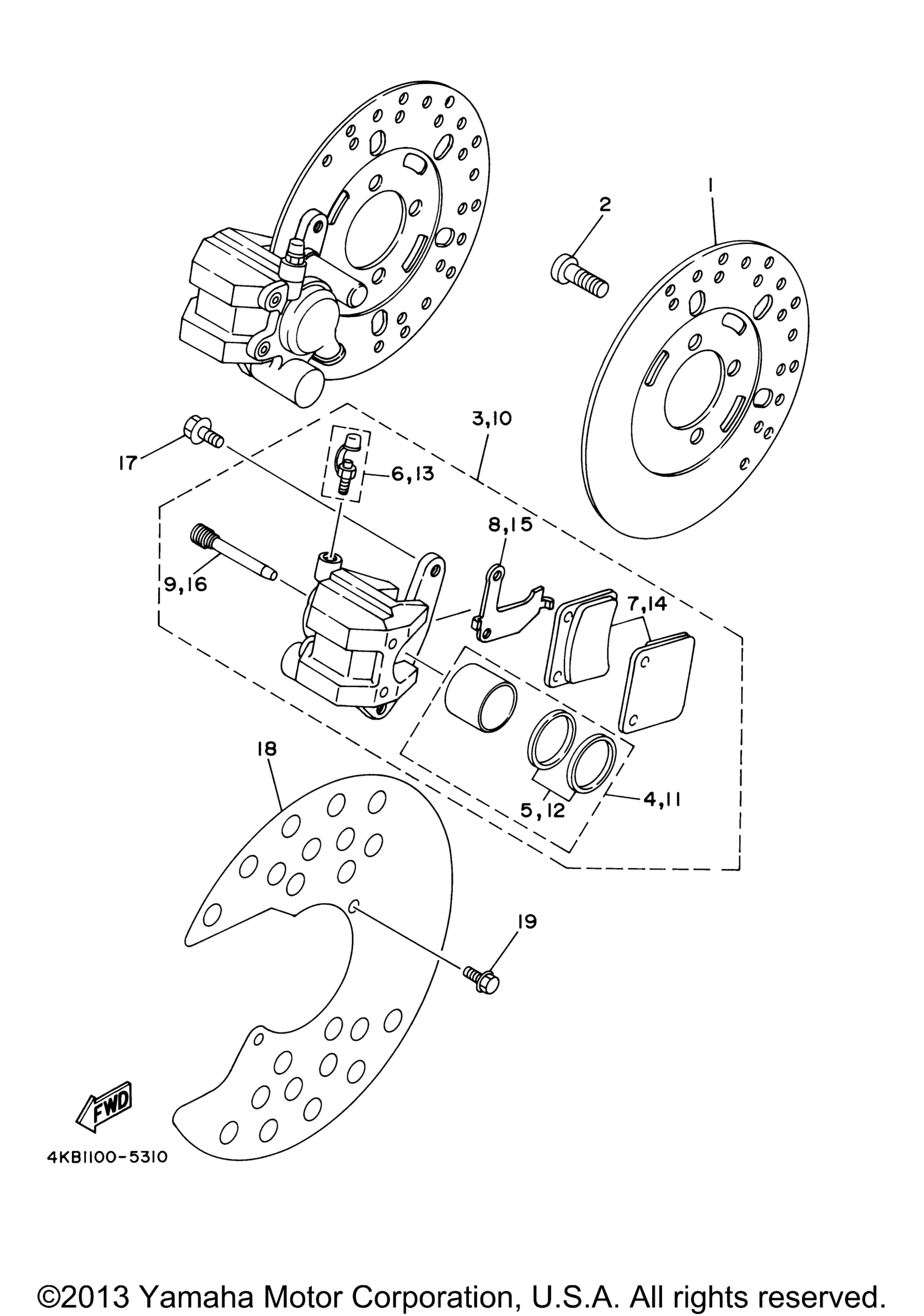 Передний суппорт тормоза