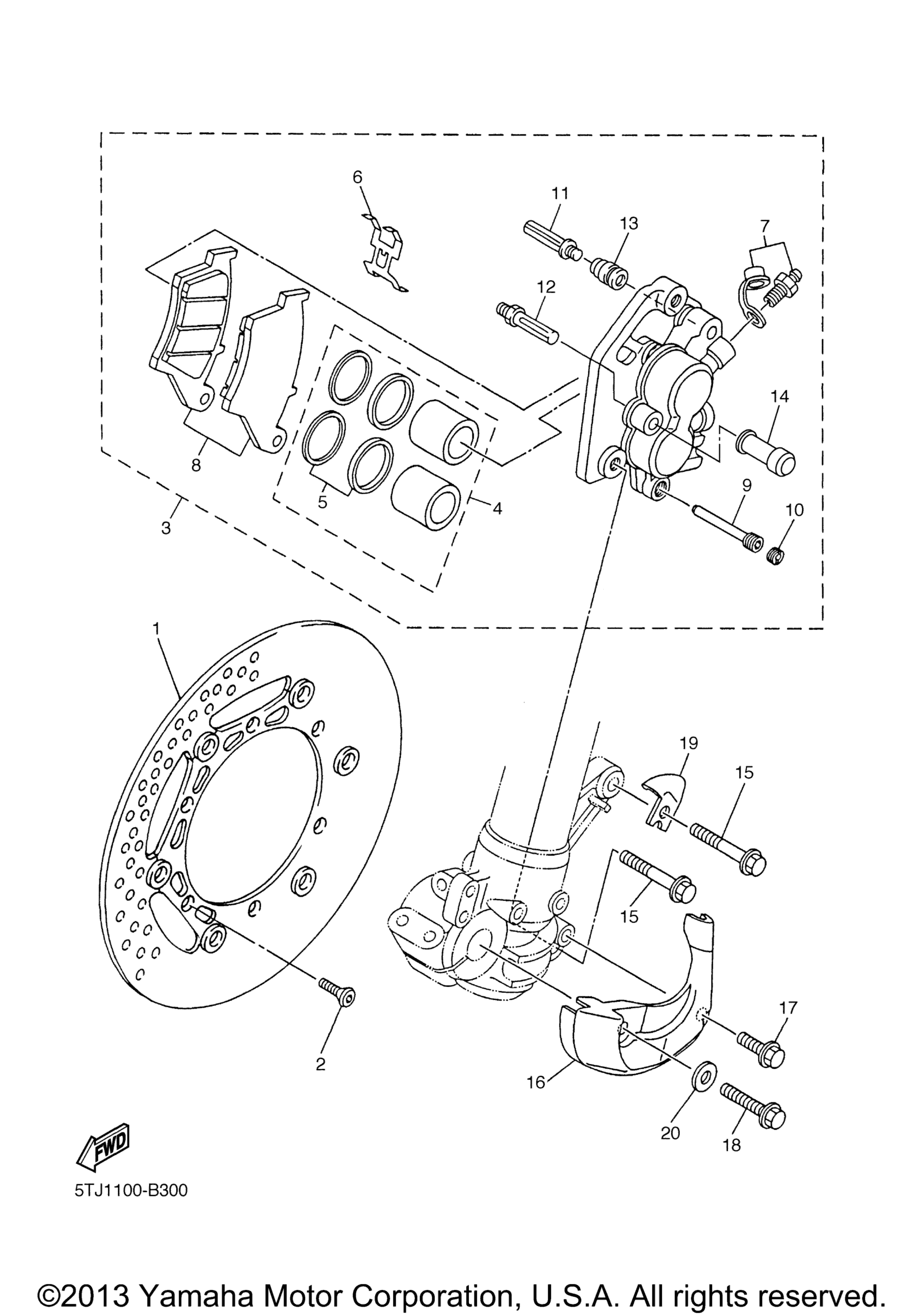 Передний суппорт тормоза