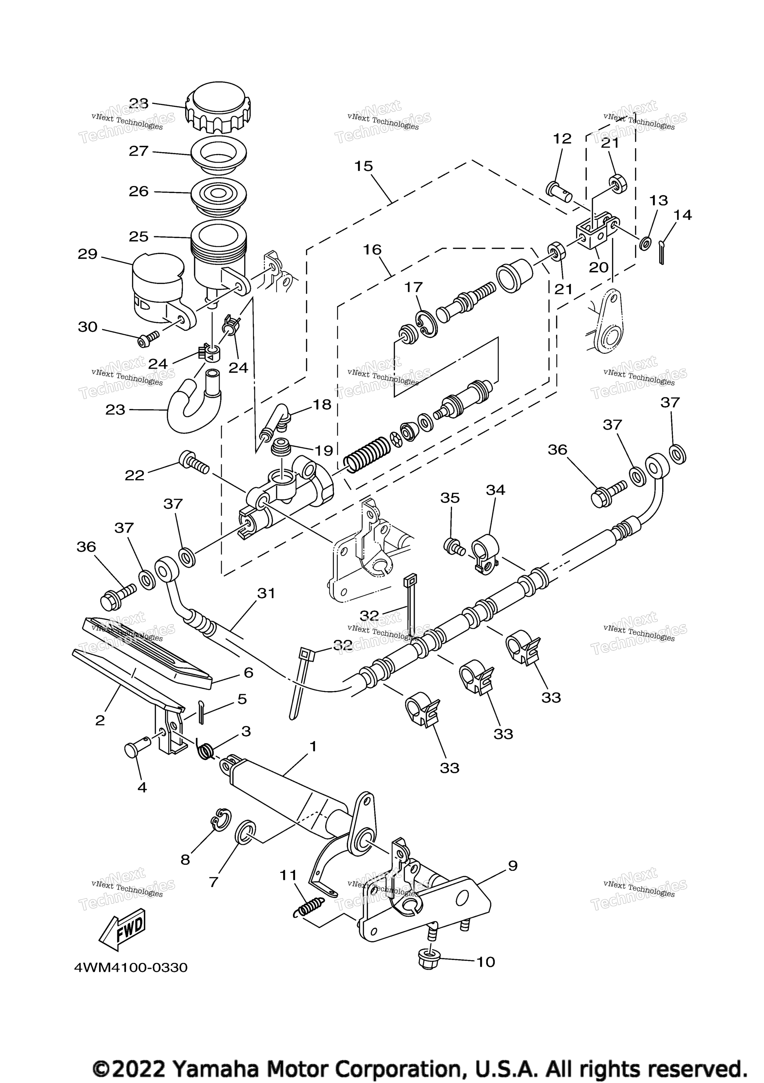 Задний главный цилиндр тормоза