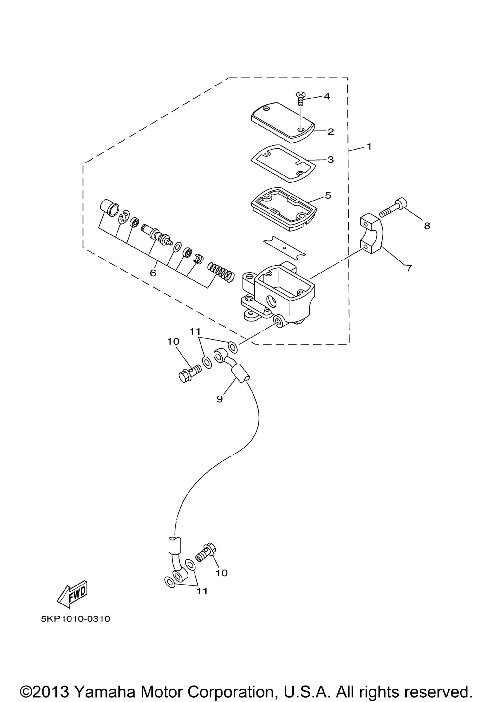 Передний главный цилиндр тормоза