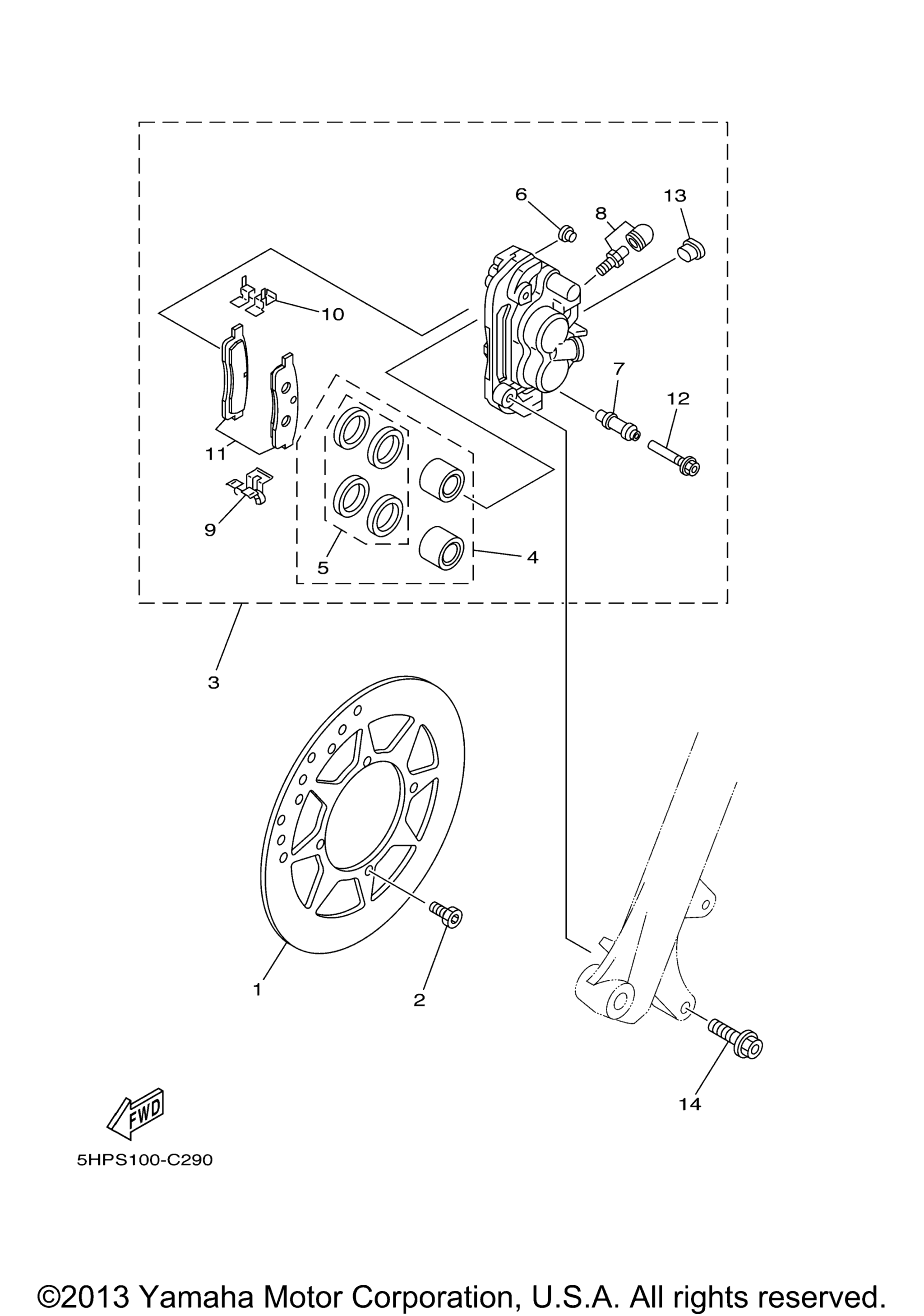 Передняя часть Brake Caliper Ls