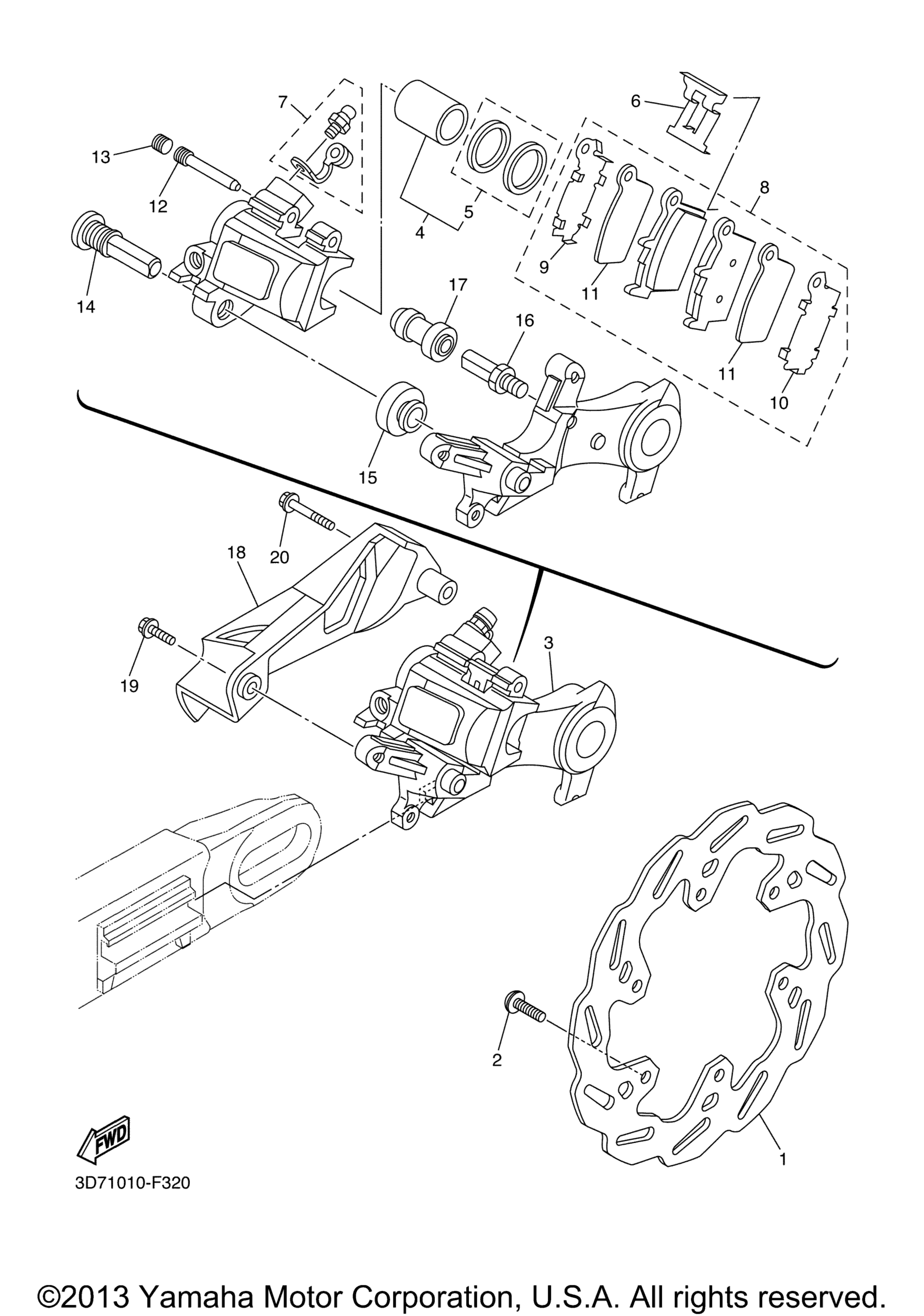 Задний суппорт тормоза