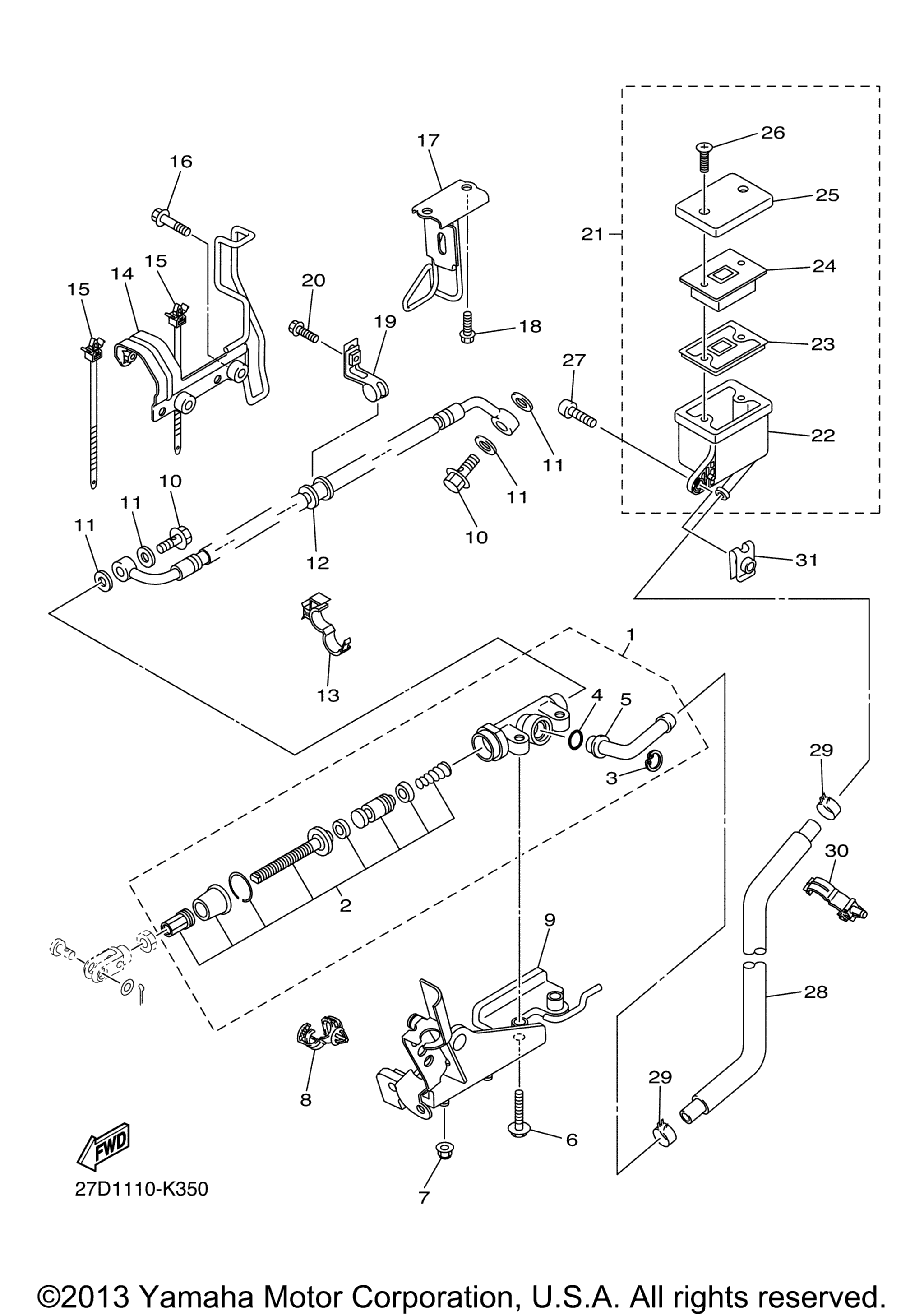 Задний главный цилиндр тормоза