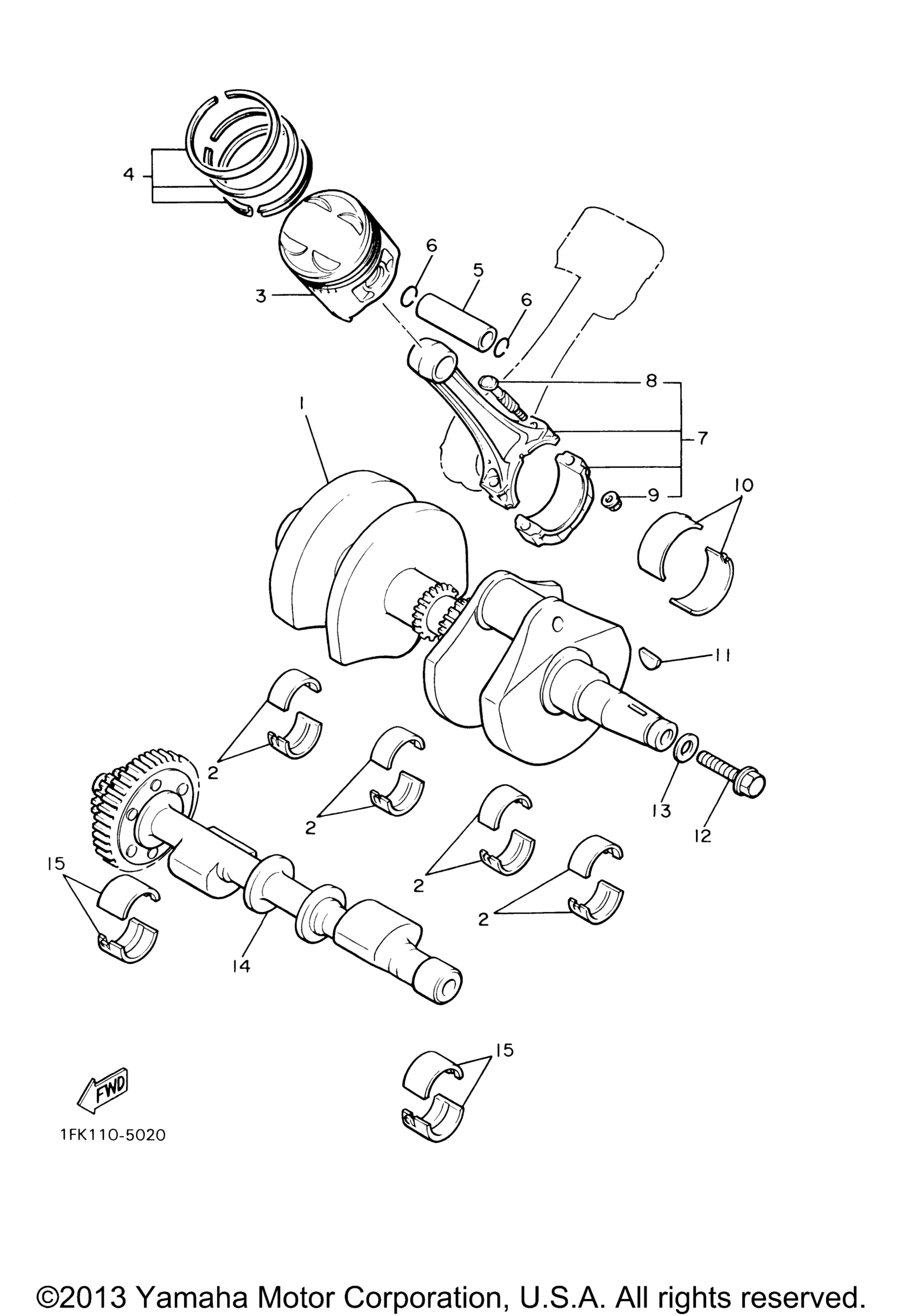 Коленвал и поршни