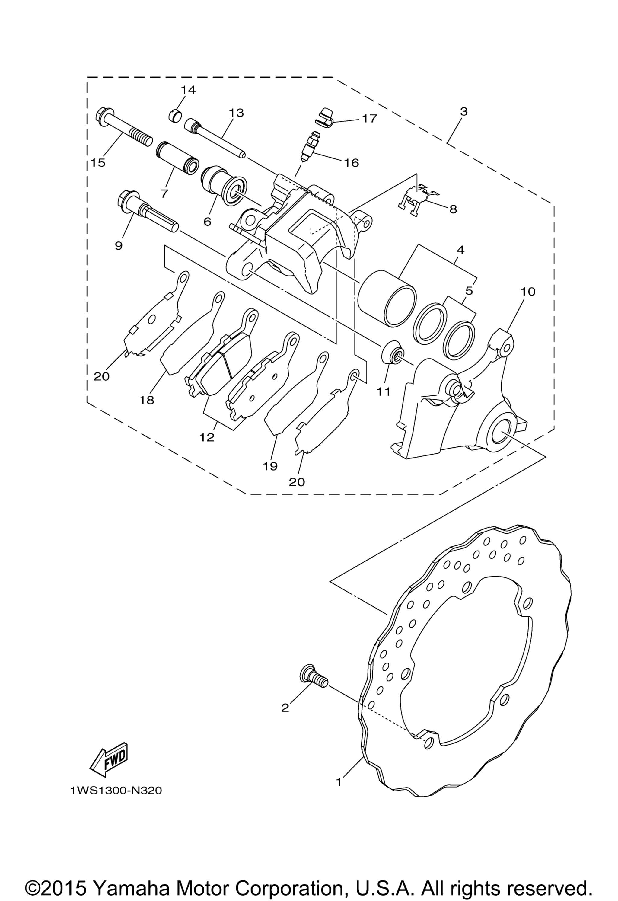 Задний суппорт тормоза