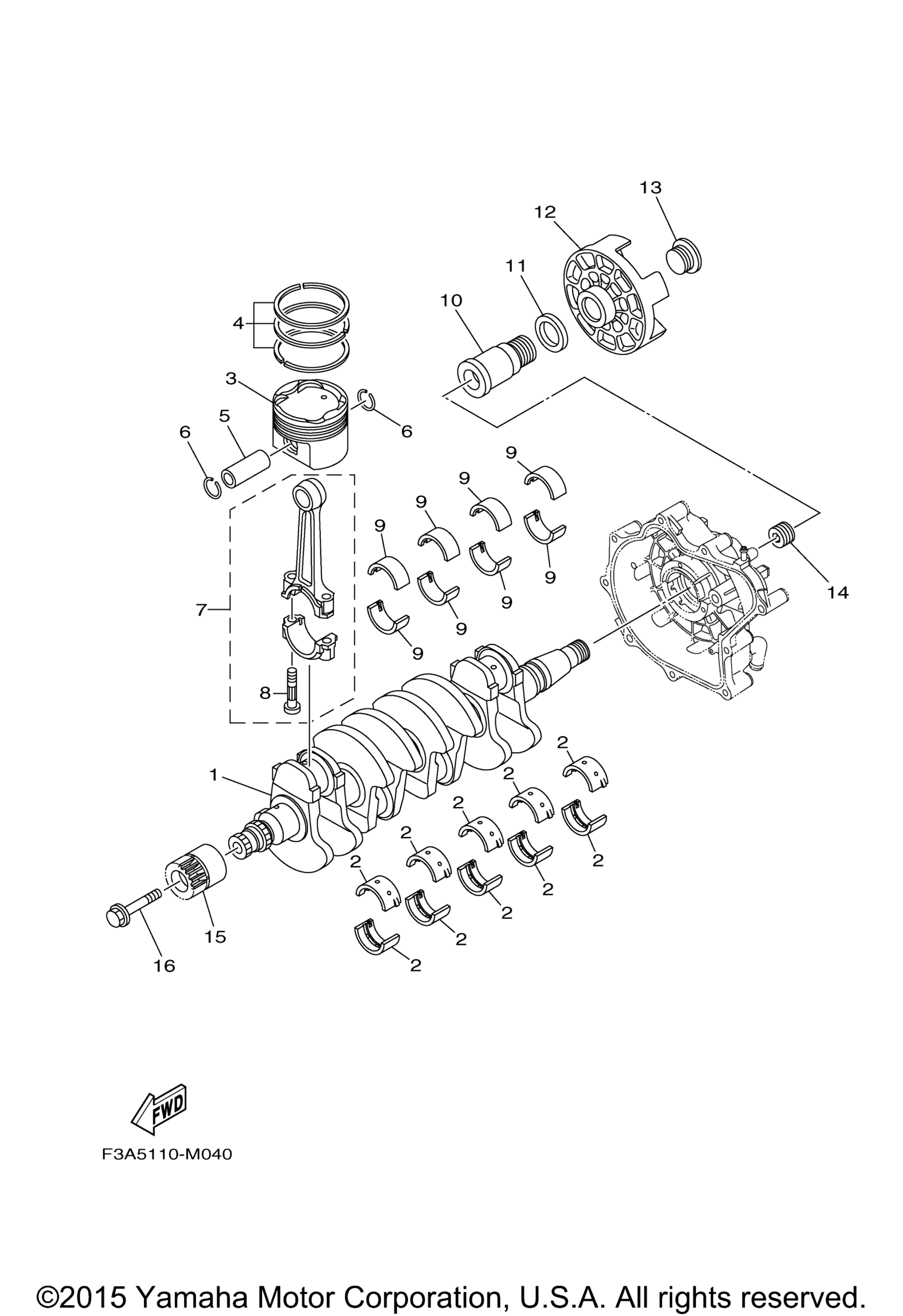 Коленвал и поршни