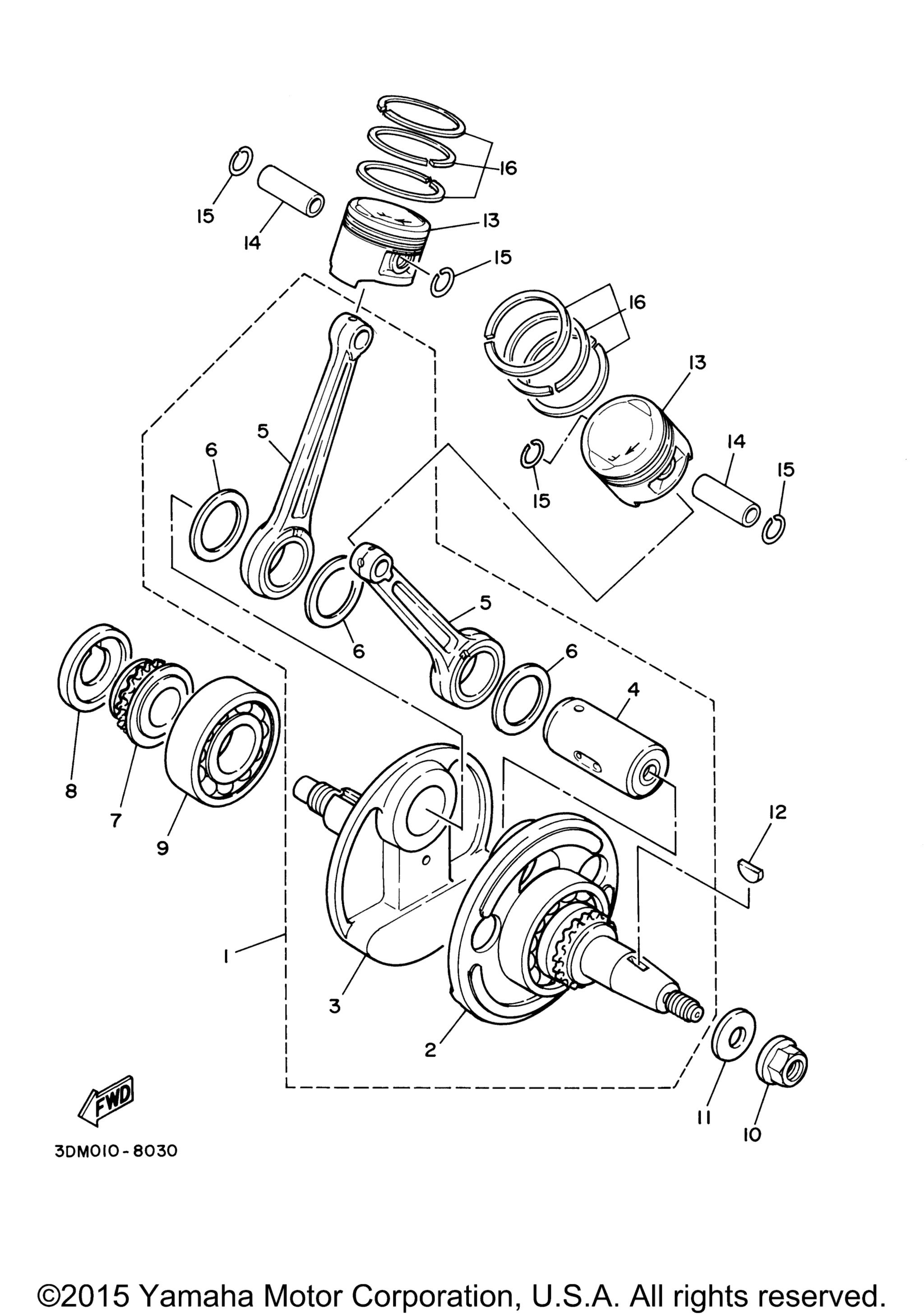Коленвал и поршни
