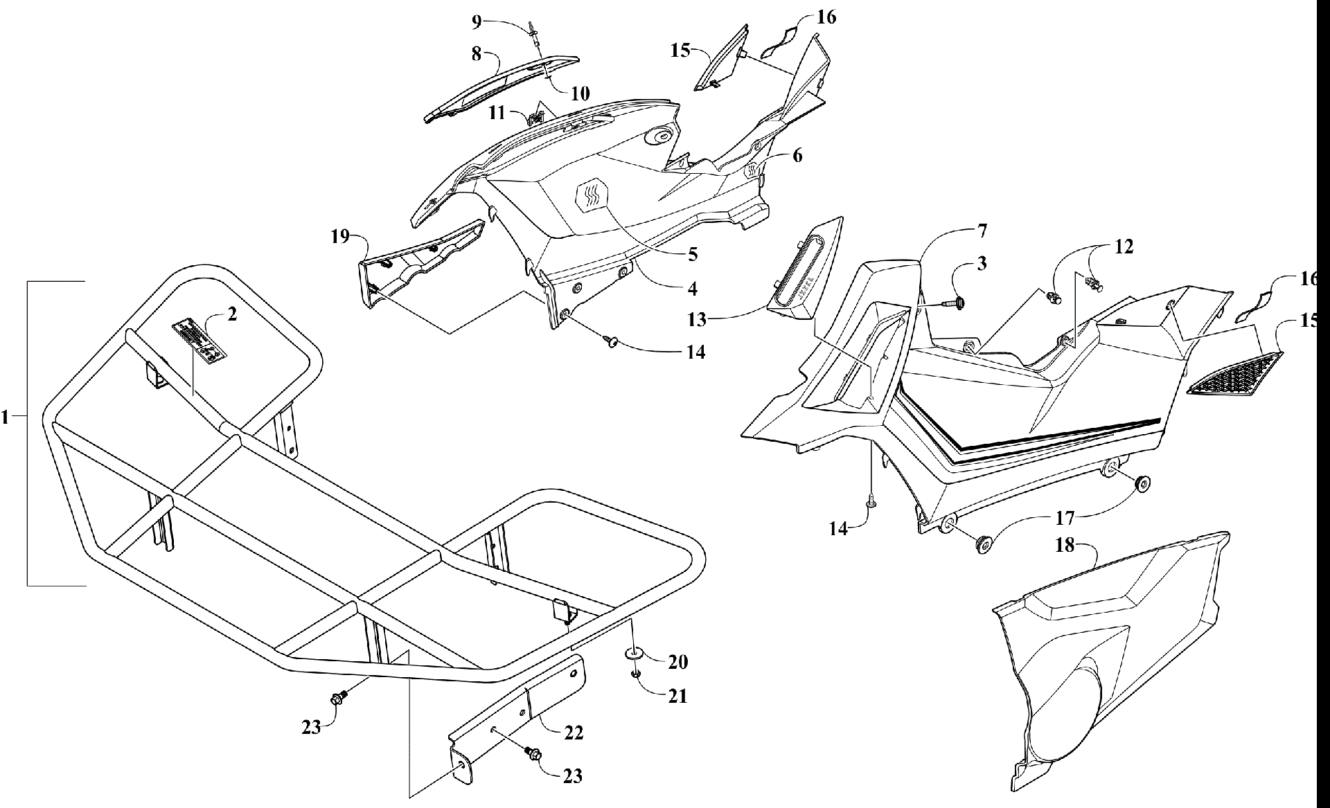 Передняя часть RACK AND SIDE PANEL ASSEMBLIES [303327]