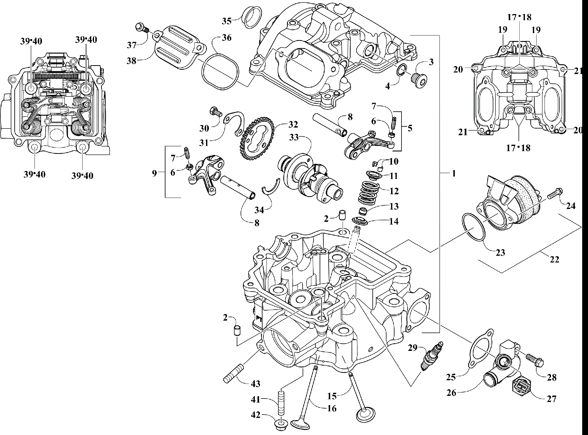 Головка блока цилиндров AND CAMSHAFT/VALVE ASSEMBLY [303923]