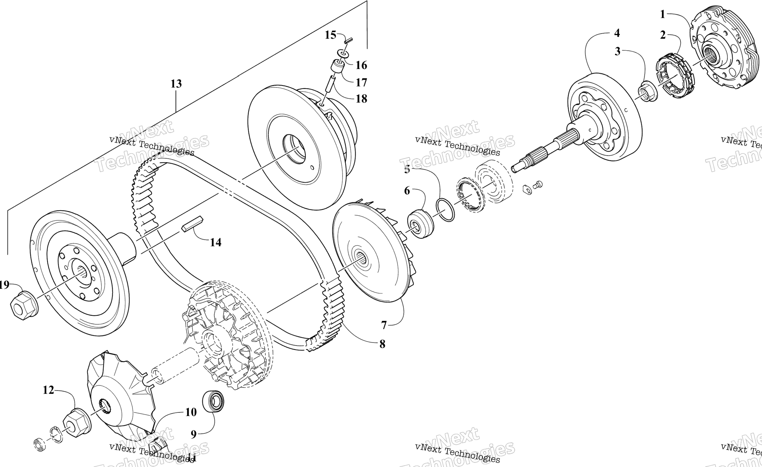 Сцепление And Drive Belt Assembly