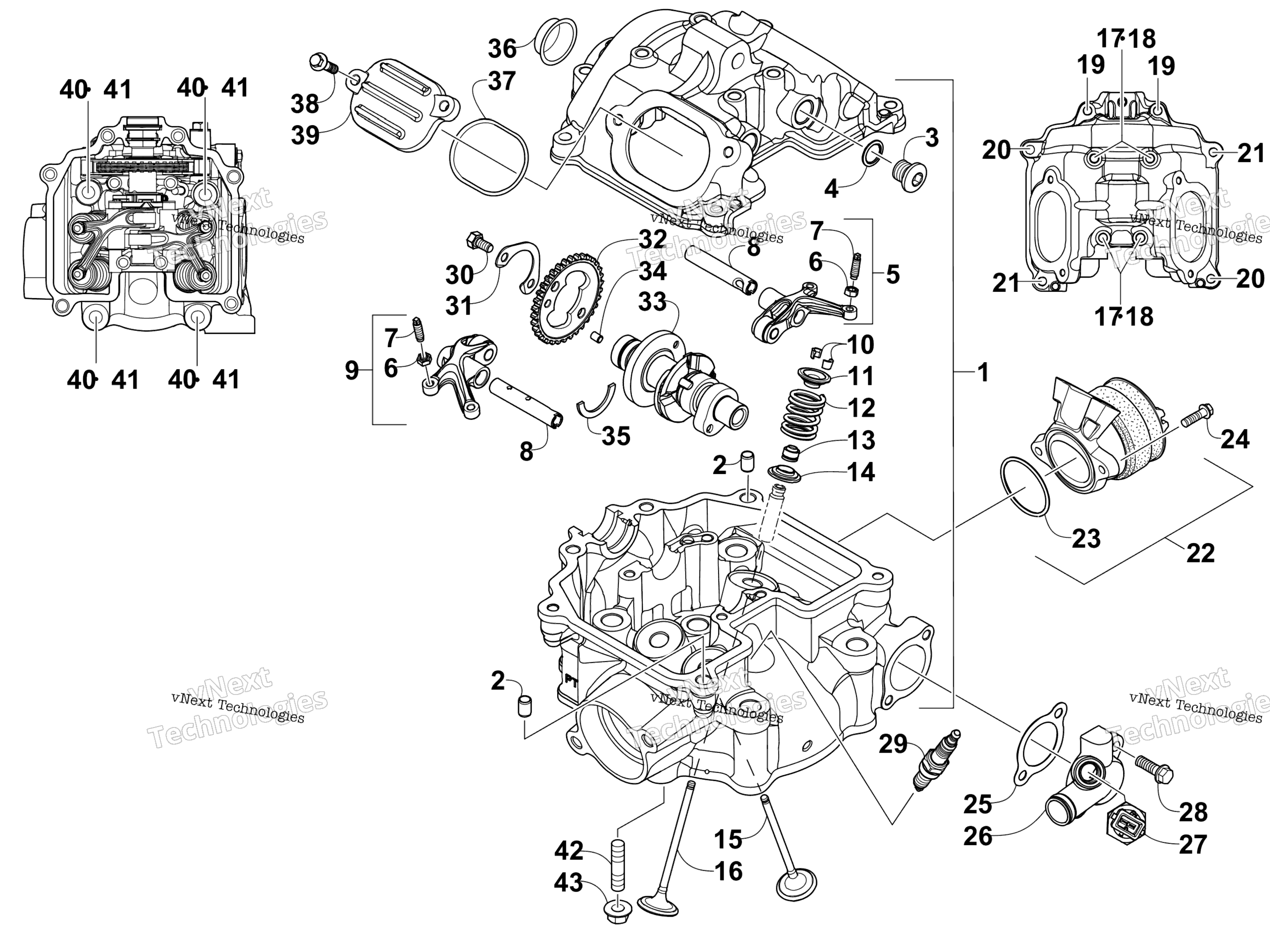 Цилиндр Head And Camshaft/Valve Assembly