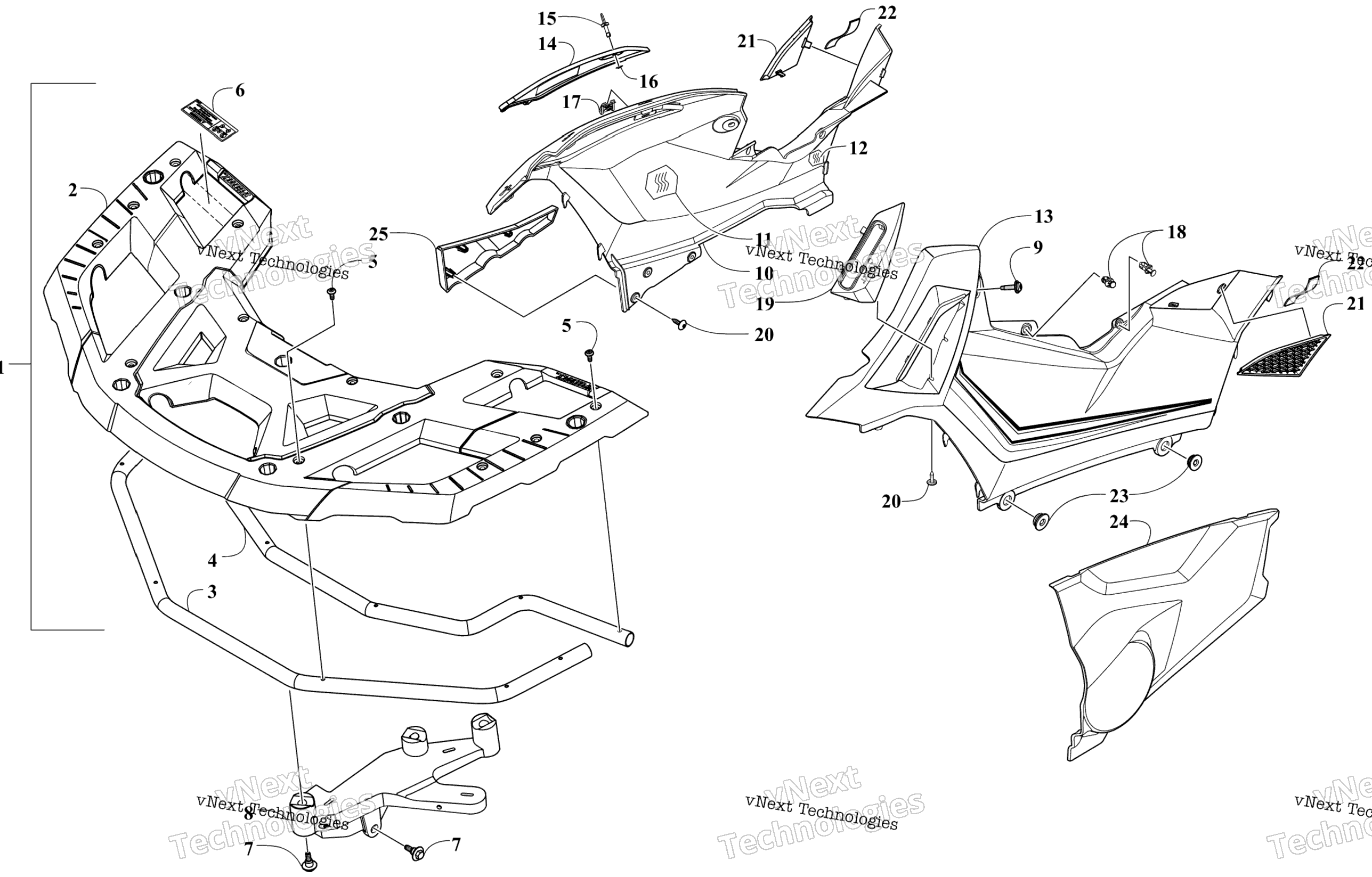 Передняя часть Rack And Side Panel Assemblies