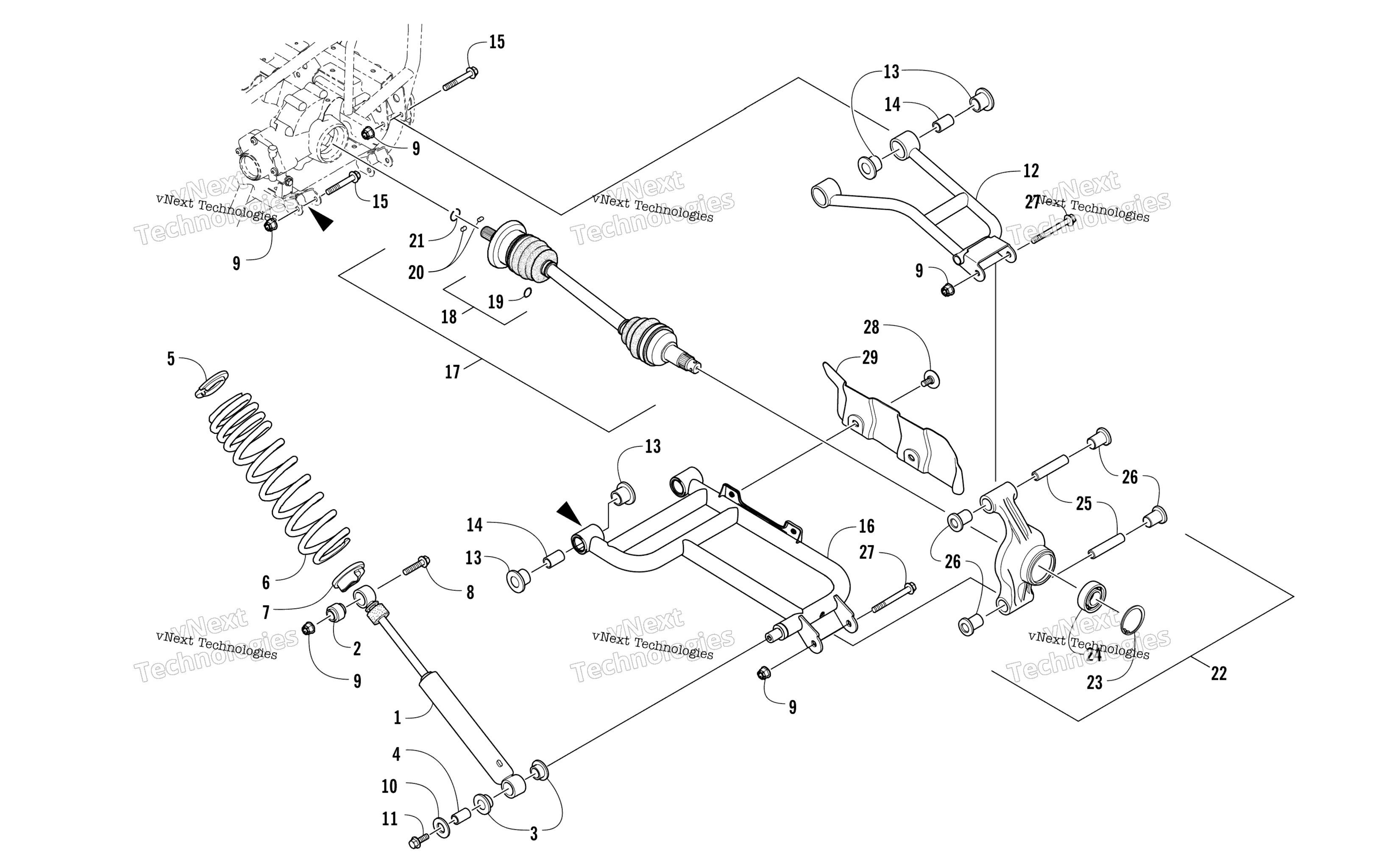Задняя часть Suspension Assembly