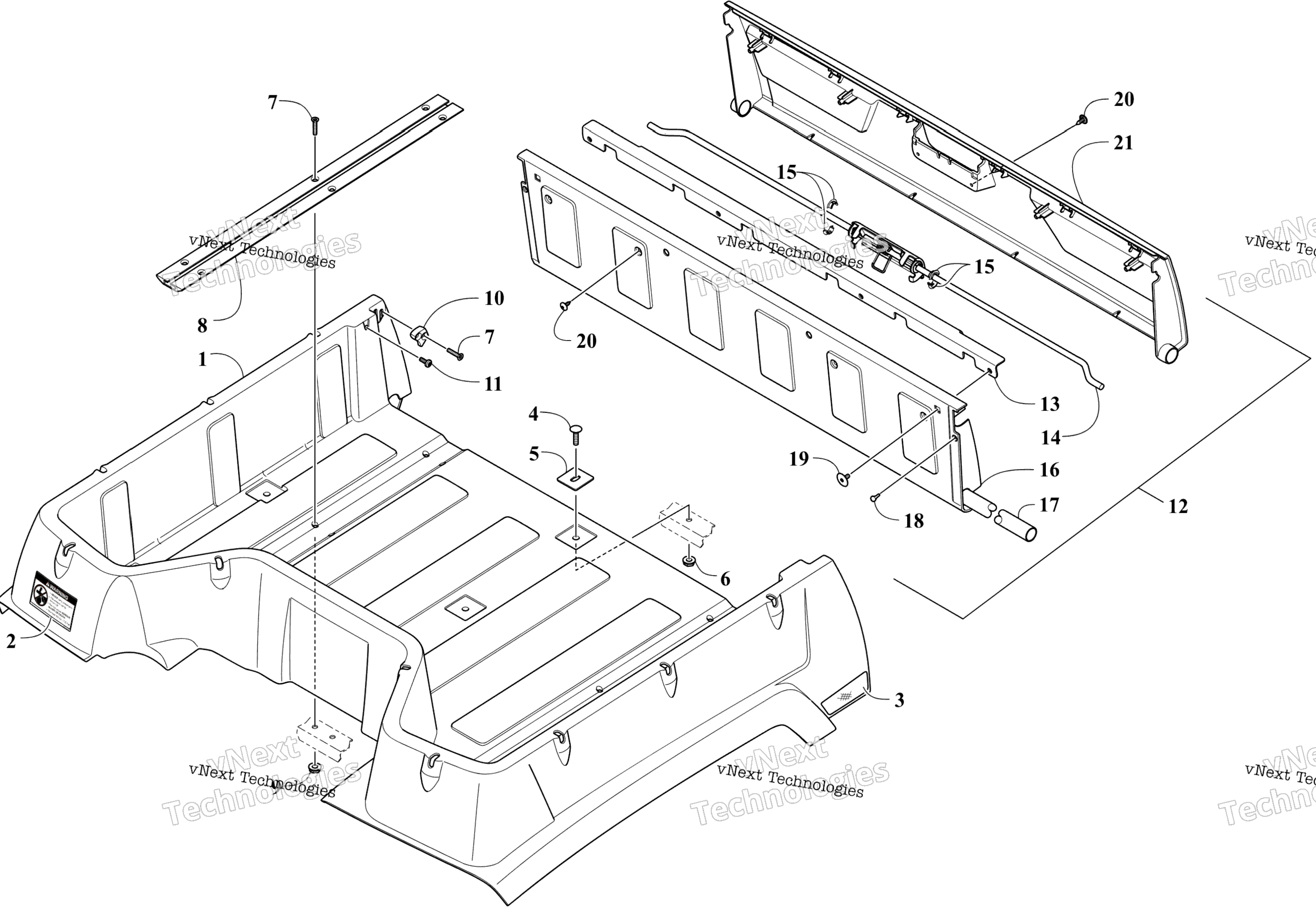 багажник BOX и TAILGATE узел