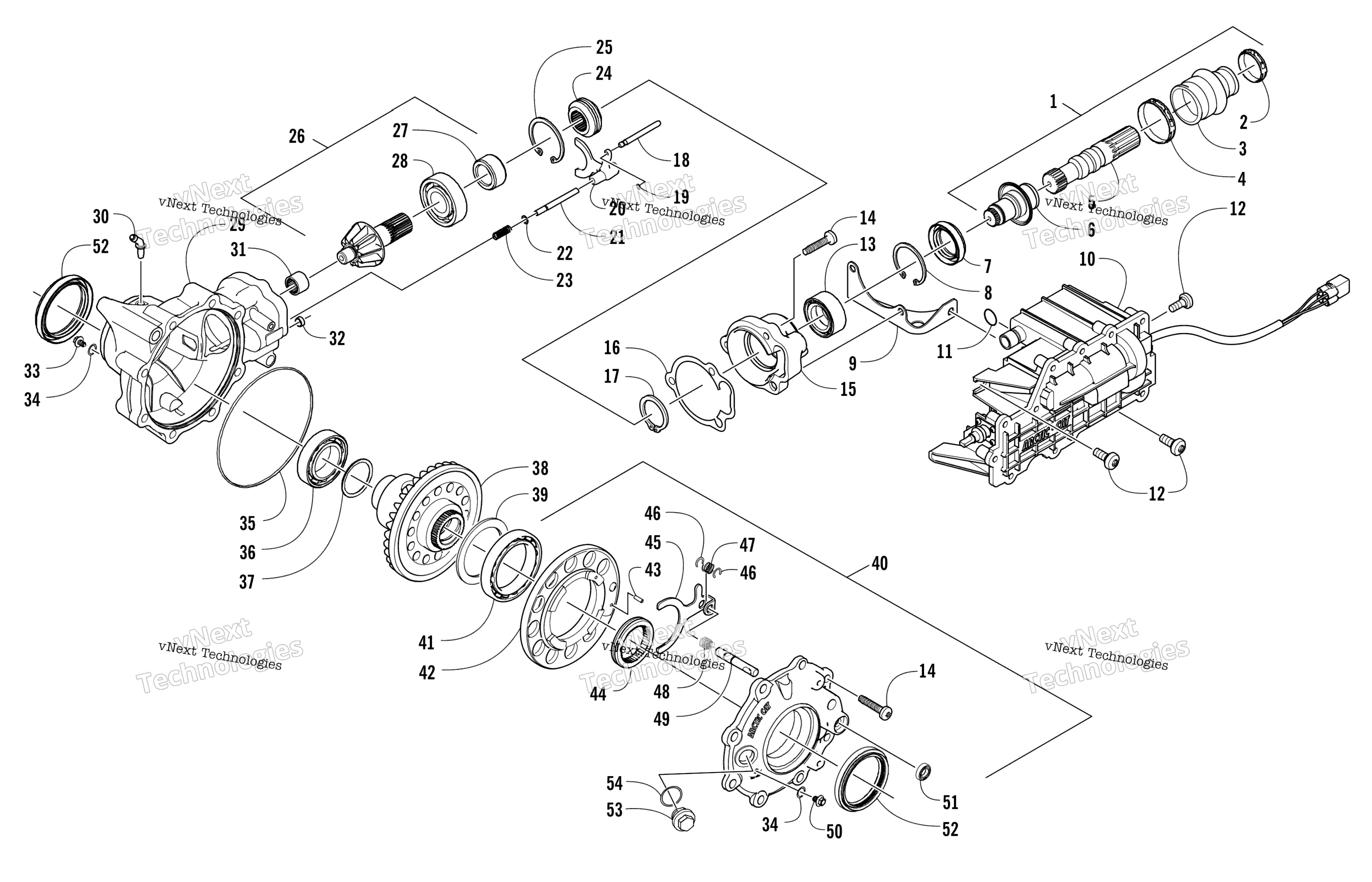 Передняя часть Drive Gearcase Assembly