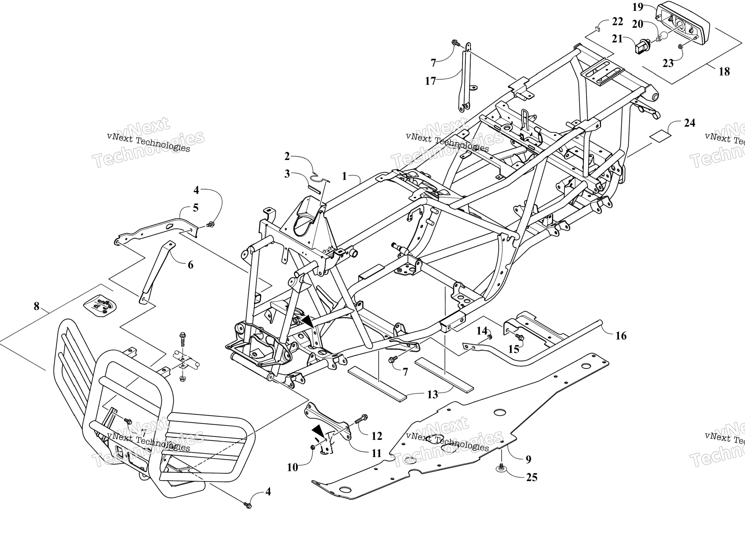 FRAME, TAILLIGHT, и RELATED PARTS