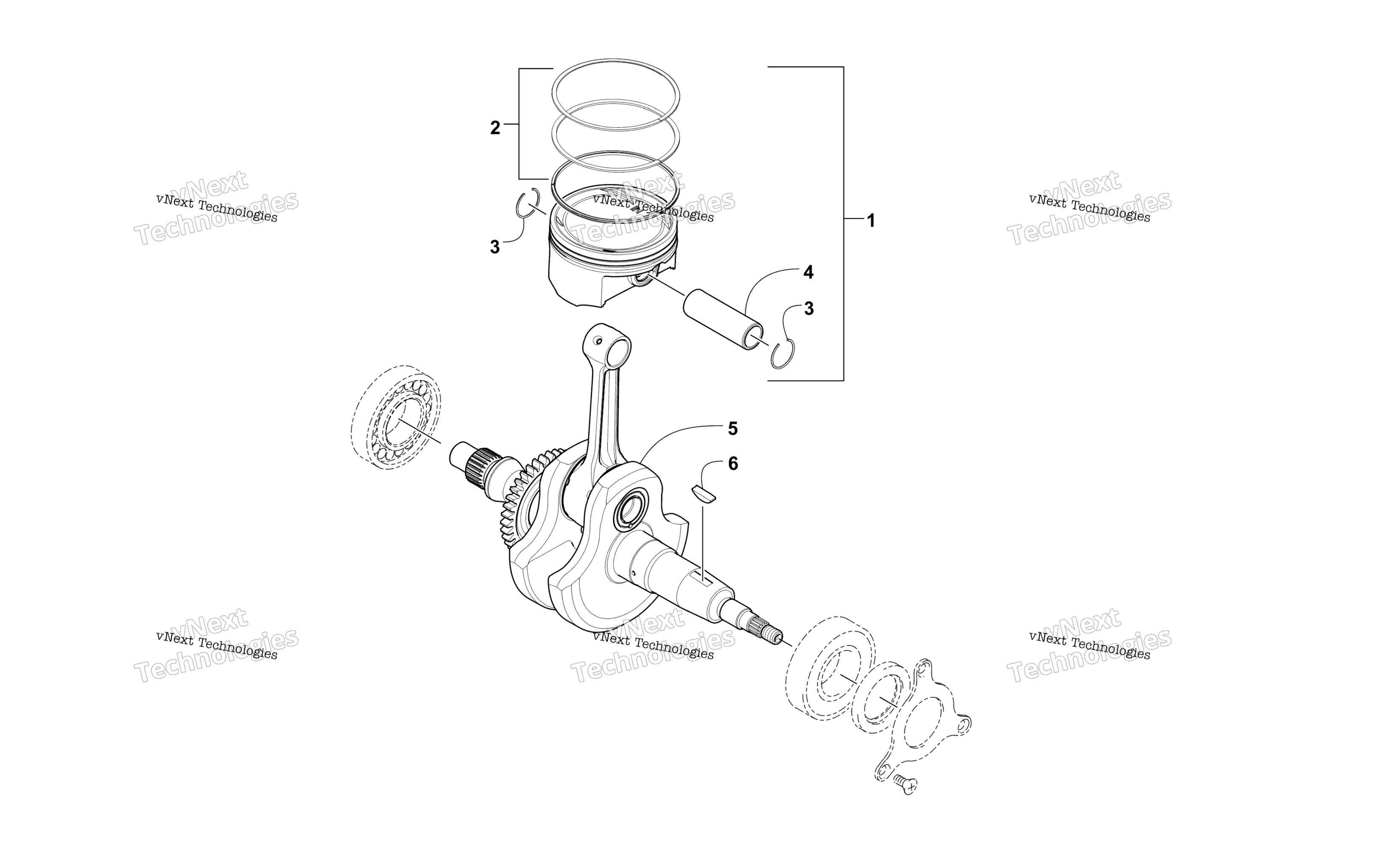 Коленчатый вал And Piston Assembly