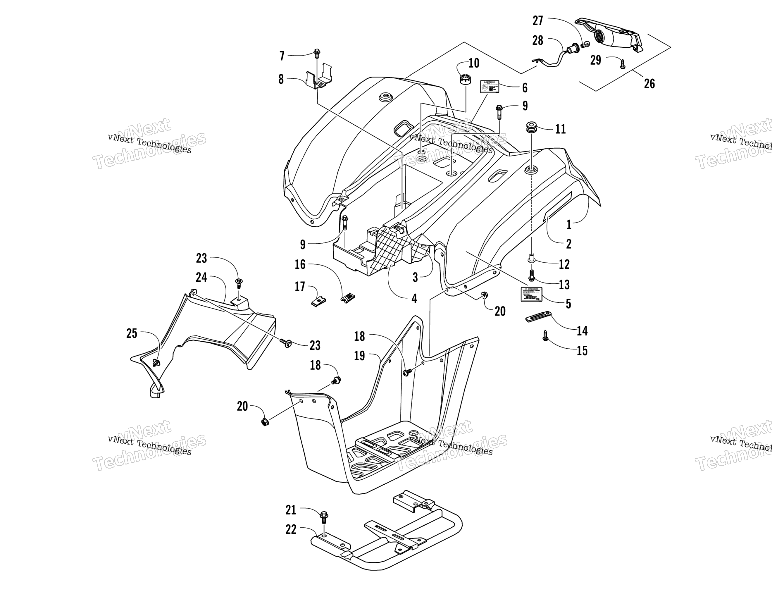 задний кузов панель и TAILLIGHT ASSEMBLIES